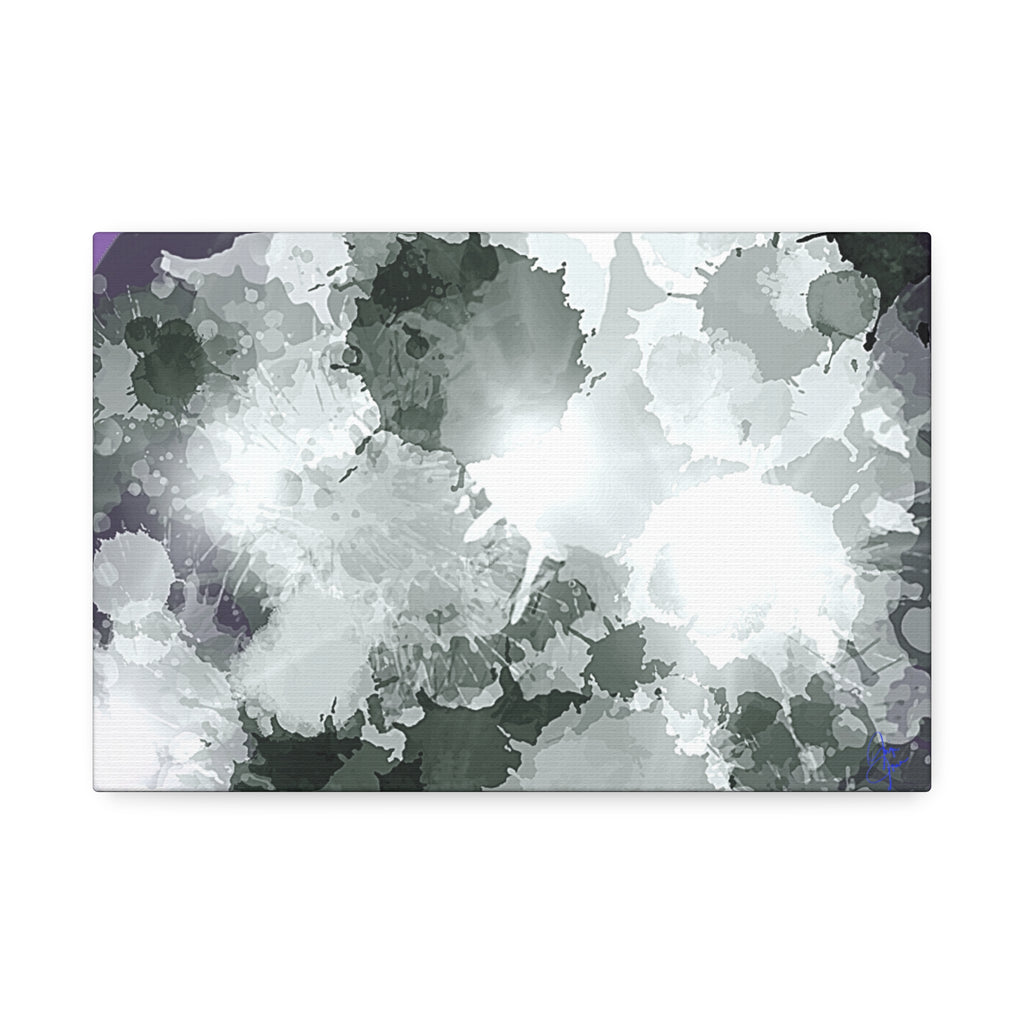 Abstract Gray Ink Splash Canvas