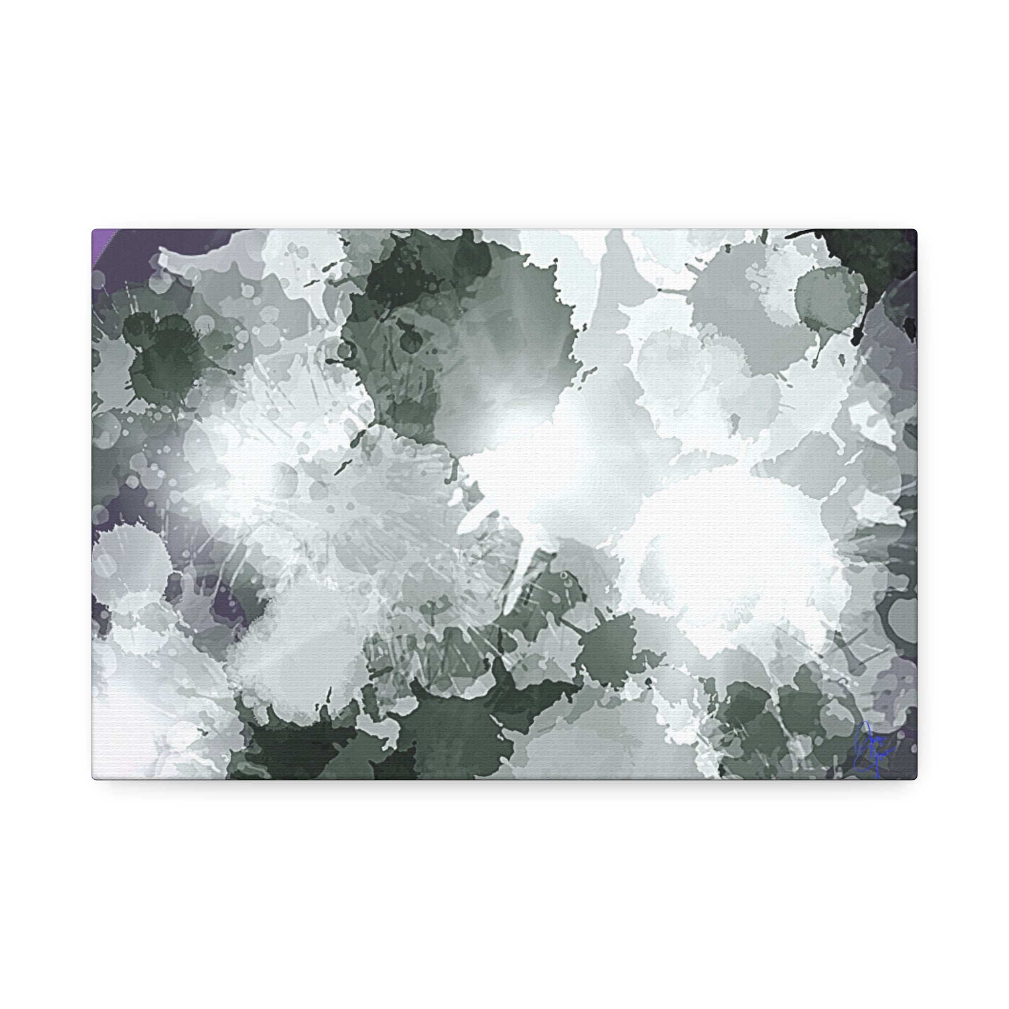 Abstract Gray Ink Splash Canvas