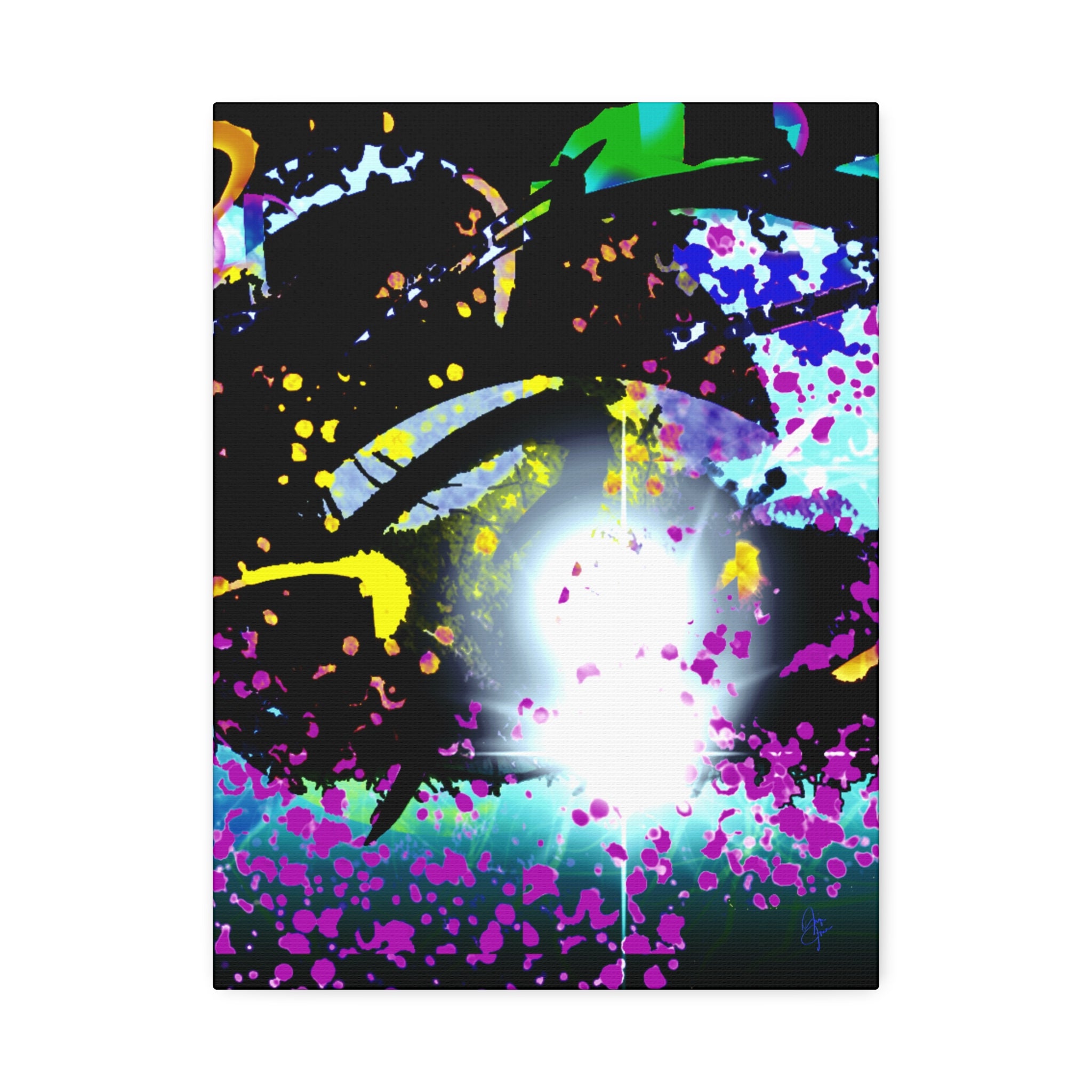Abstract Neon Splash Canvas Print — Vibrant Galaxy-Inspired Wall Art (Stretched 1.5")