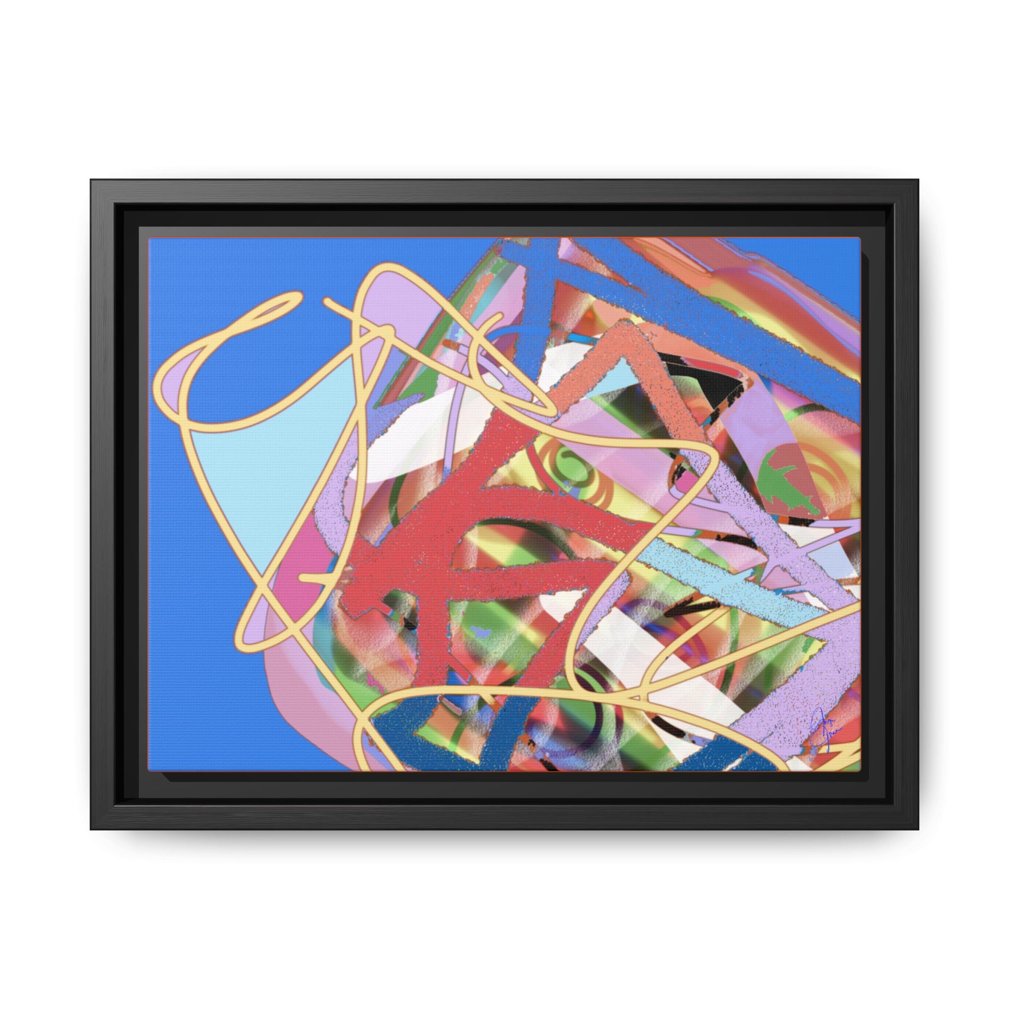 Abstract Multi‑Color Framed Canvas Art – Vibrant Modern Wall Decor
