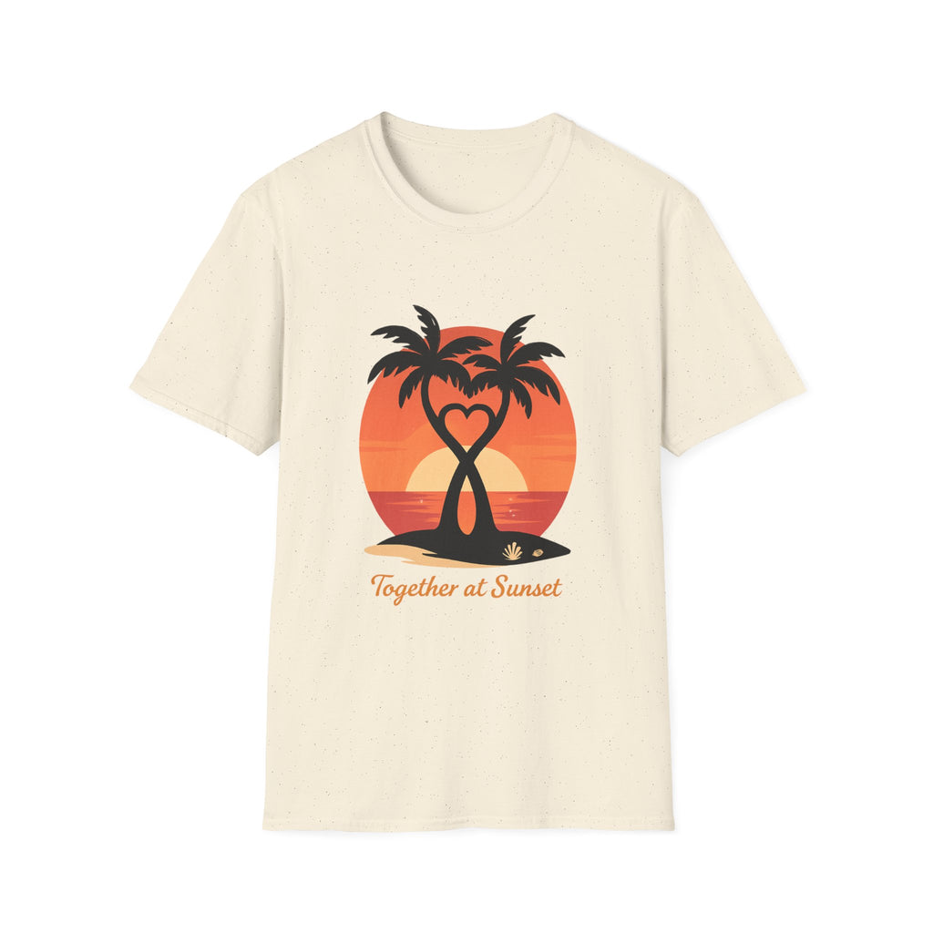 Sunset Palm T-Shirt — "Together at Sunset" Romantic Beach Tee