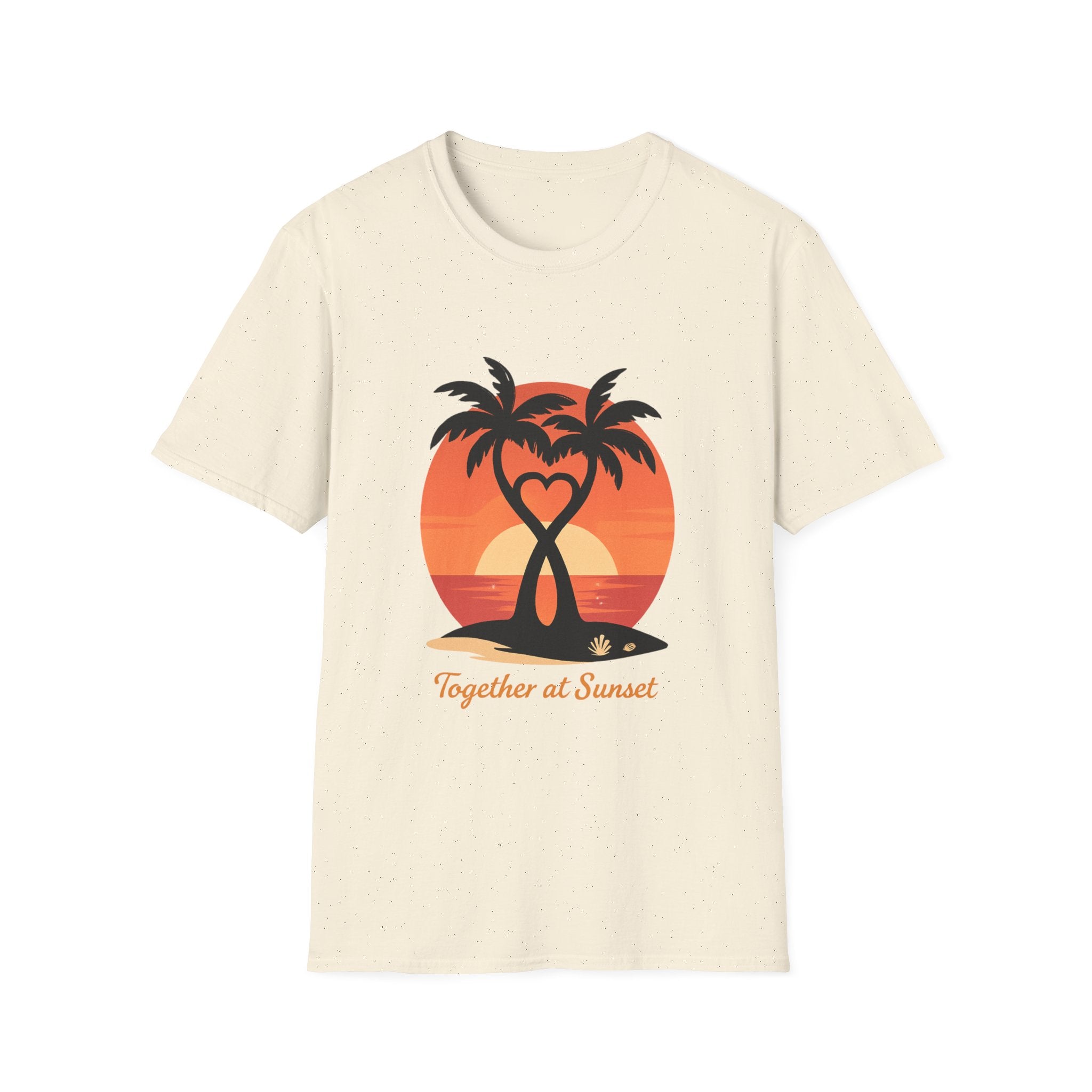 Sunset Palm T-Shirt — "Together at Sunset" Romantic Beach Tee