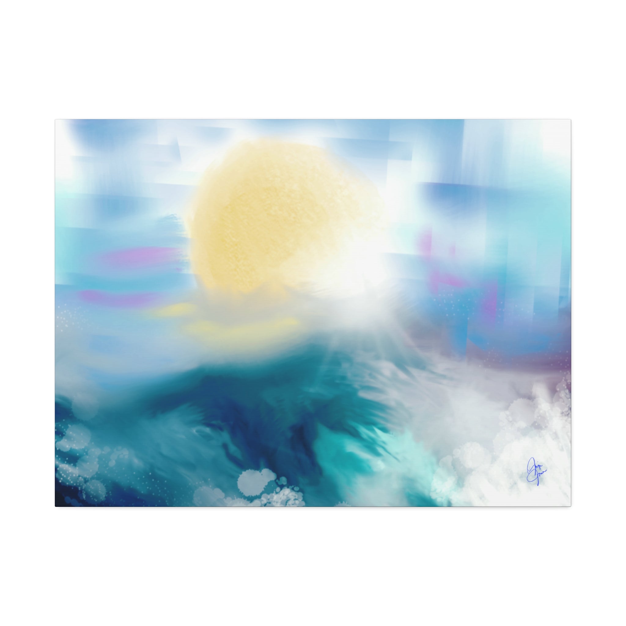 Ocean Sunrise Abstract Canvas Print — Stretched 1.5"