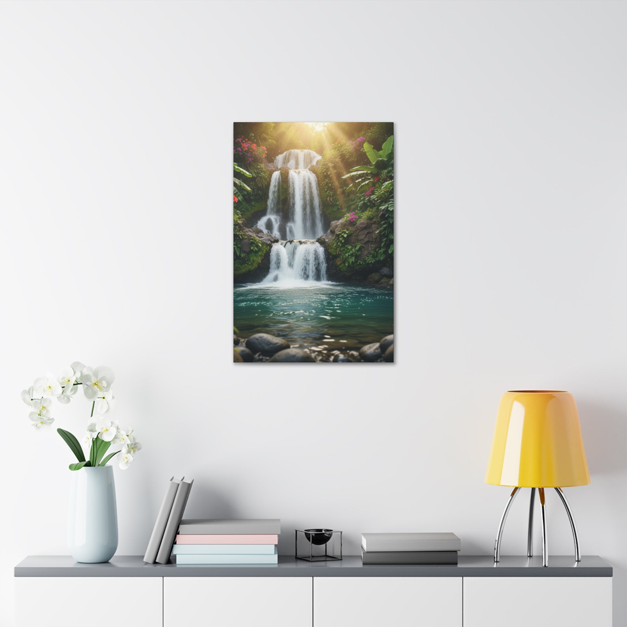 Waterfall Canvas Wall Art – Stretched 1.5" Nature Print