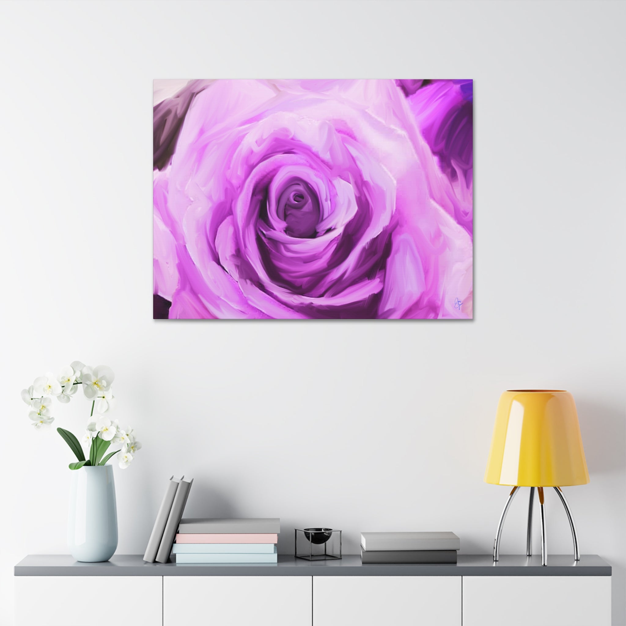 Lavender Rose Abstract Canvas Print — Stretched 1.5" Wall Art