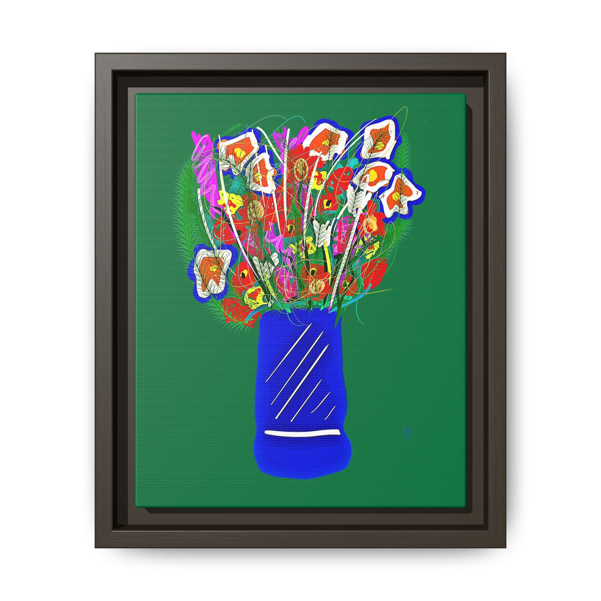 Floral Bouquet Matte Canvas Print — Framed Wall Art