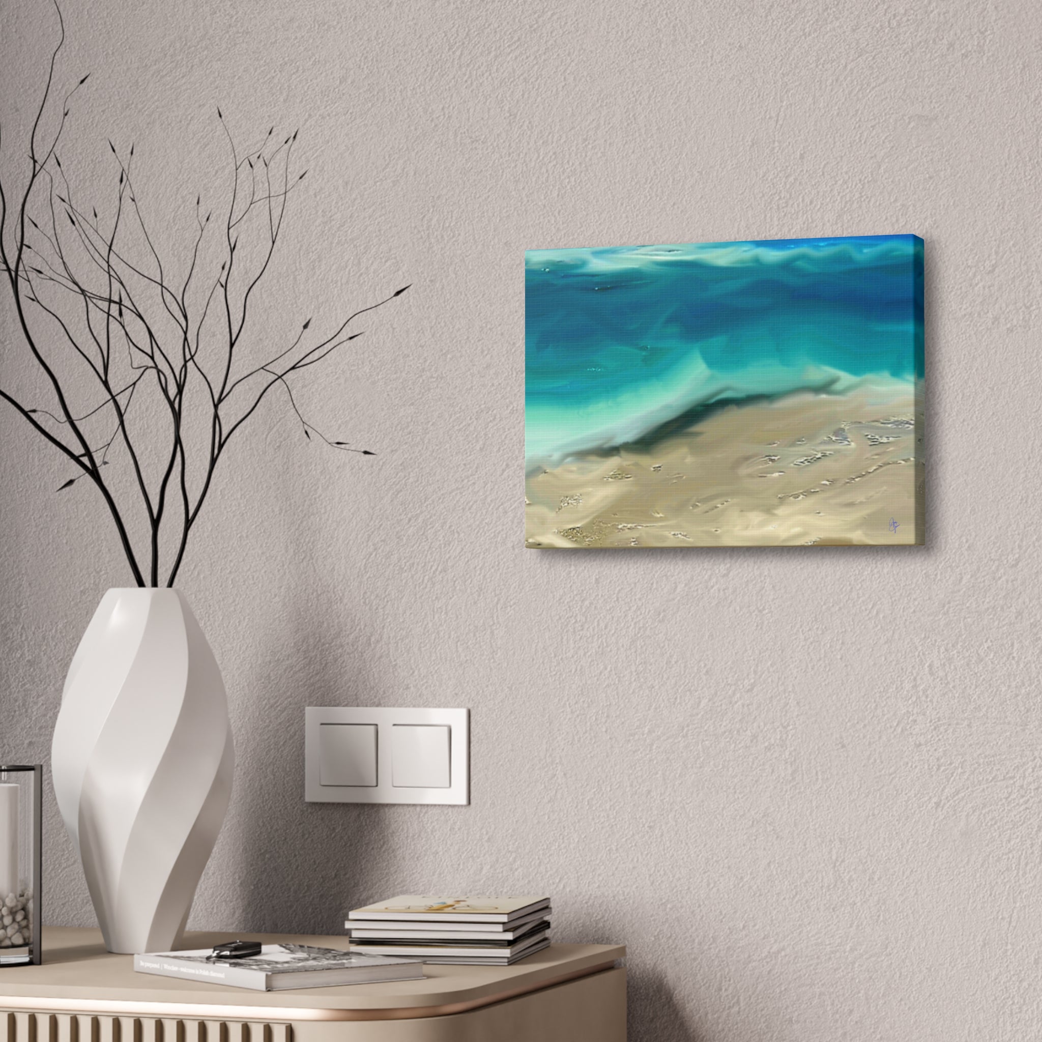 Ocean Waves Canvas Wall Art — Coastal Beach Seascape Canvas Print