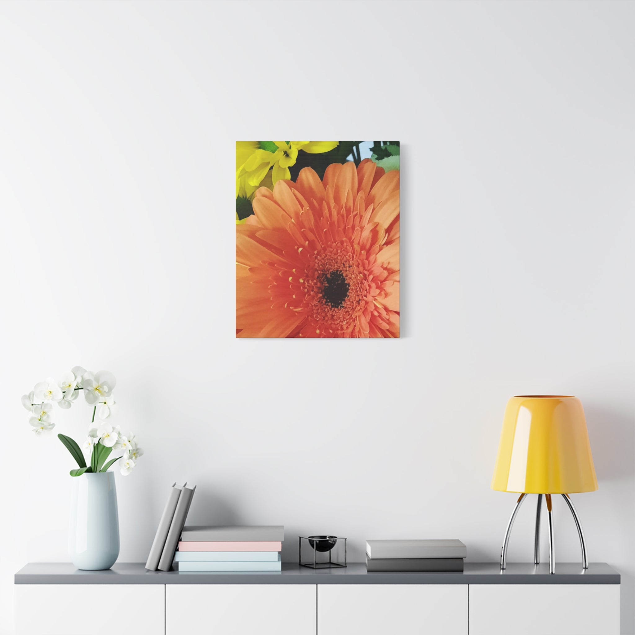 Orange Gerbera Canvas Wall Art — Matte Stretched Floral Print