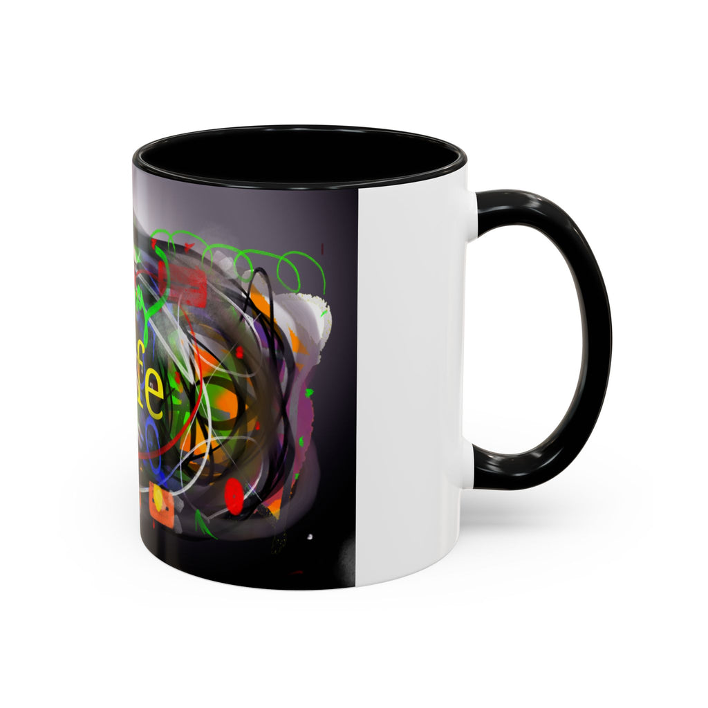 Abstract 'Live Your Life' Accent Coffee Mug — Colorful Artistic Ceramic Mug (11/15oz)