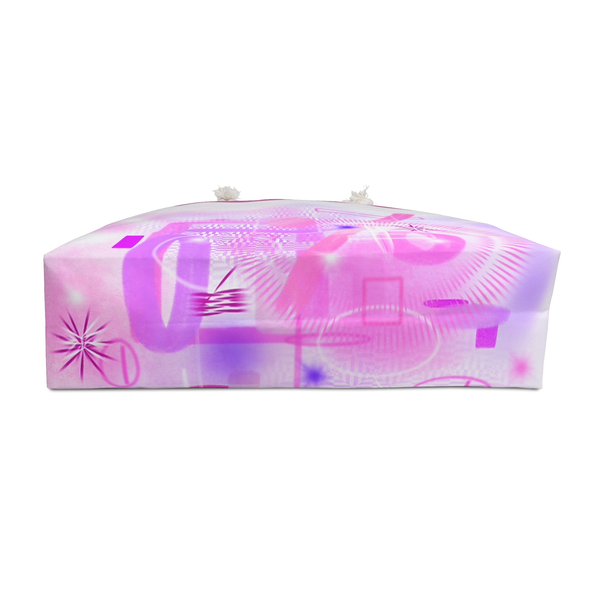 Pink Abstract Weekender Bag — Floral Geometric Travel Tote