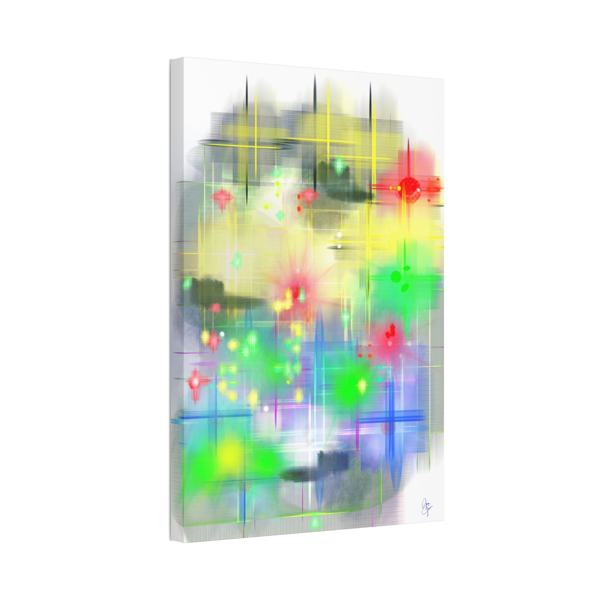 City Lights Canvas Stretched 1.5" — Urban Night Skyline Wall Art