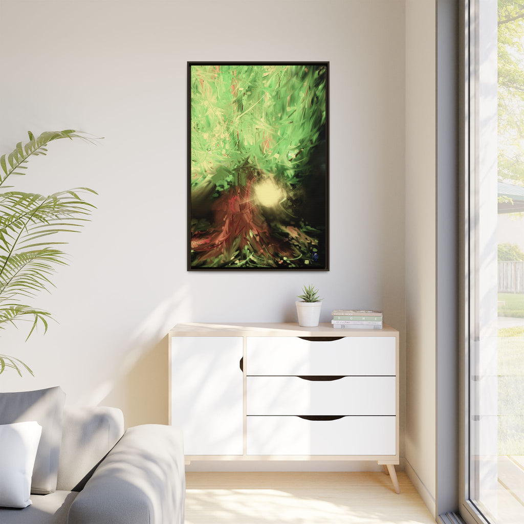 Sunset Tree Matte Canvas Framed Wall Art