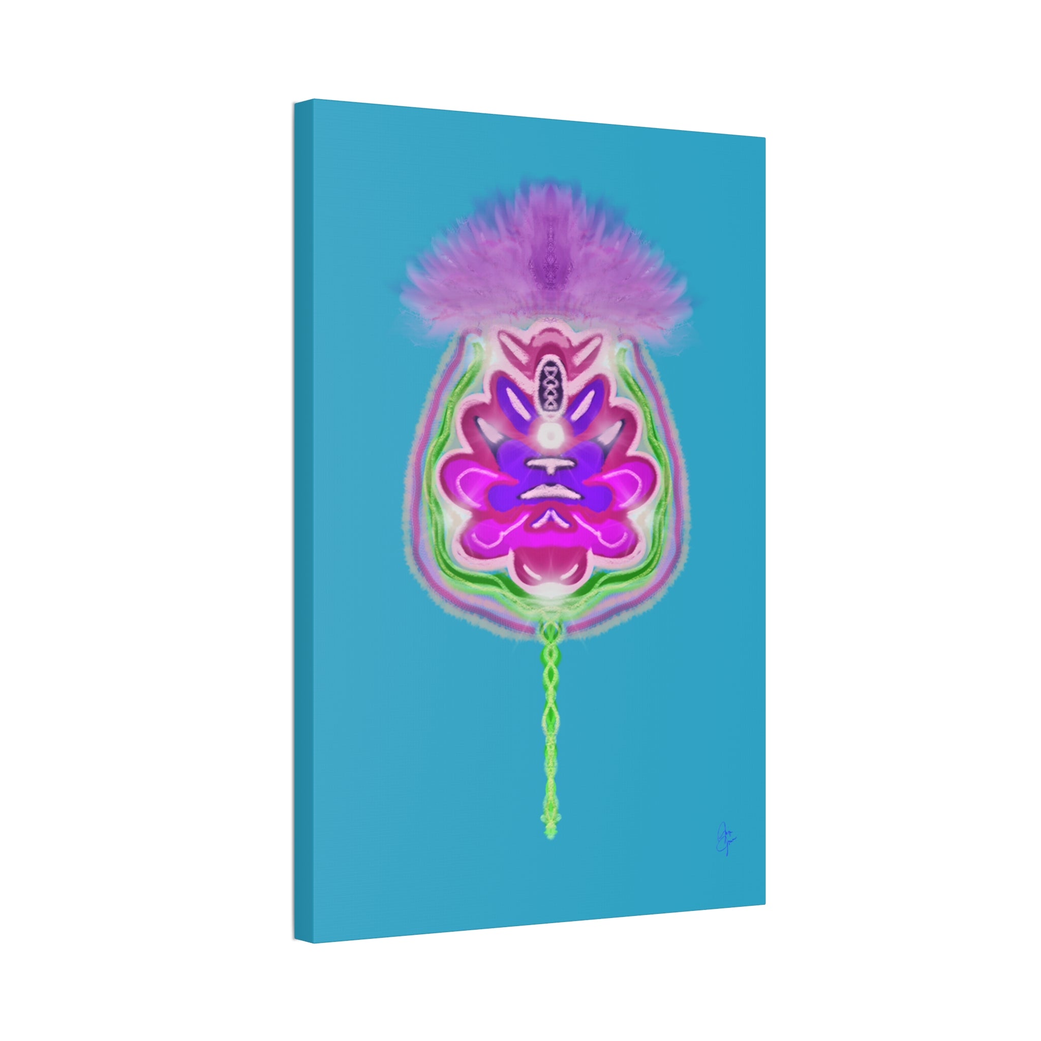 Abstract Purple Floral Canvas Wall Art — Stretched 1.5"
