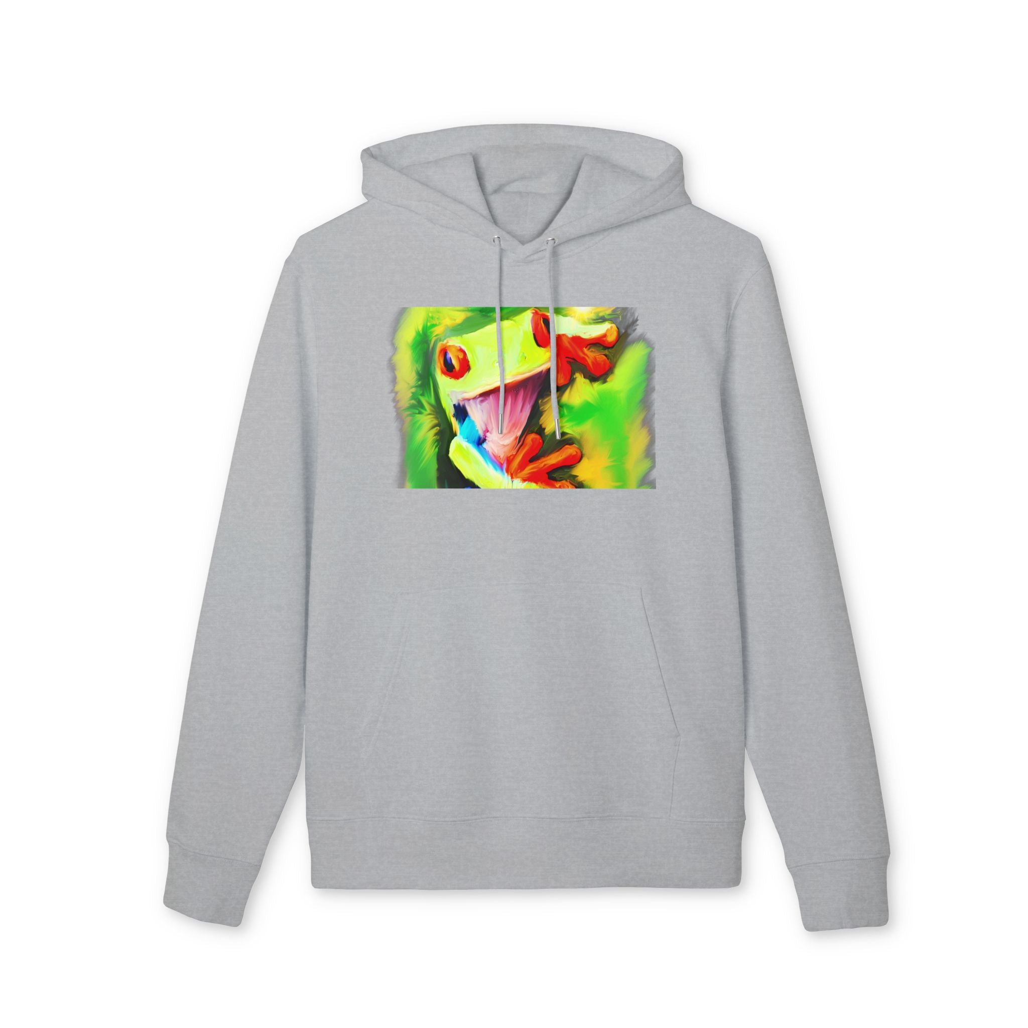 Tropical Red-Eyed Tree Frog Hoodie — Colorful Wildlife Graphic Pullover