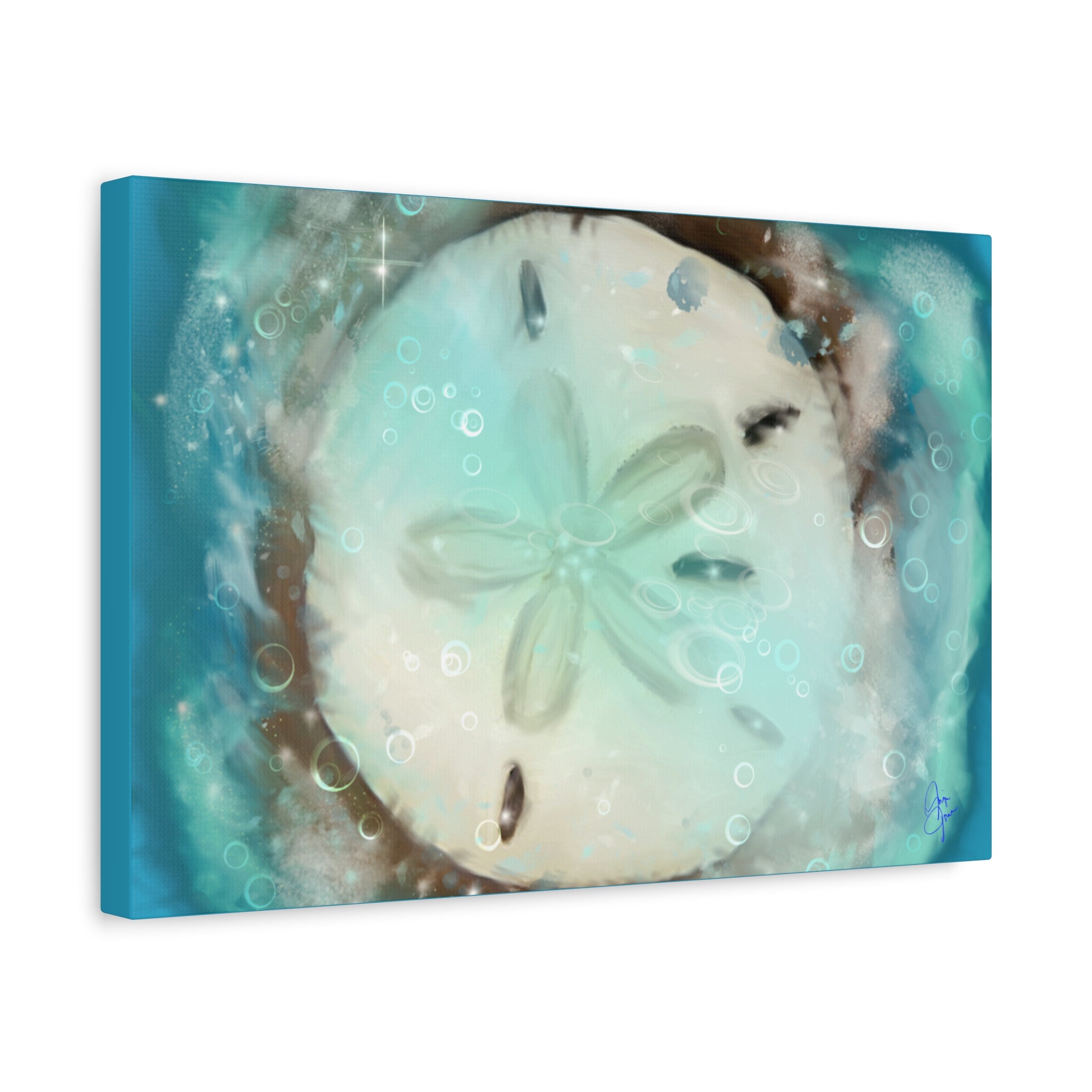 Sand Dollar Ocean Canvas Wall Art — Beach Coastal Nautical Decor