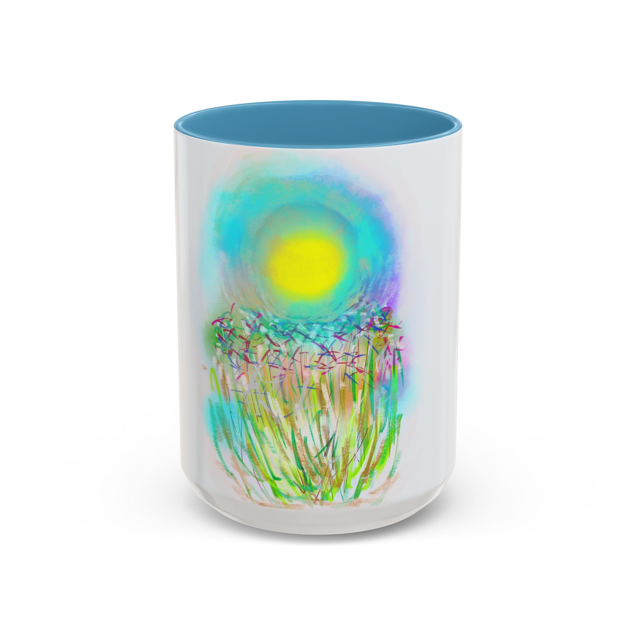 Coffee Mug — Bright Sunflower Field Art Ceramic Accent Mug (11/15 oz)