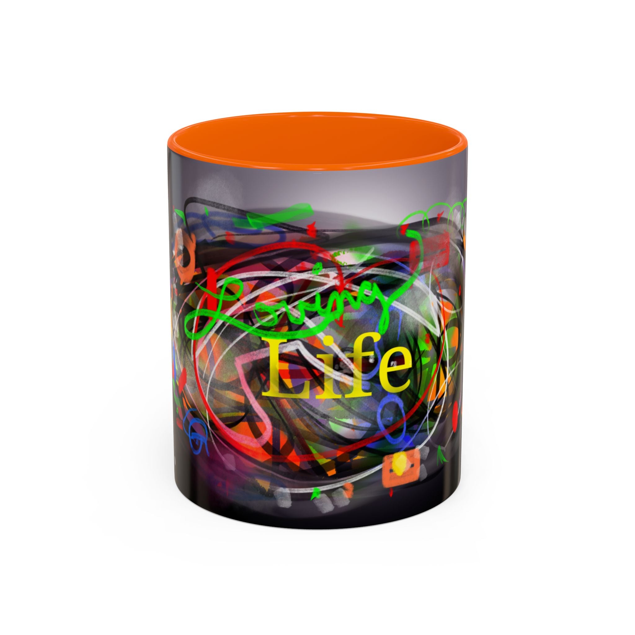 Abstract 'Live Your Life' Accent Coffee Mug — Colorful Artistic Ceramic Mug (11/15oz)
