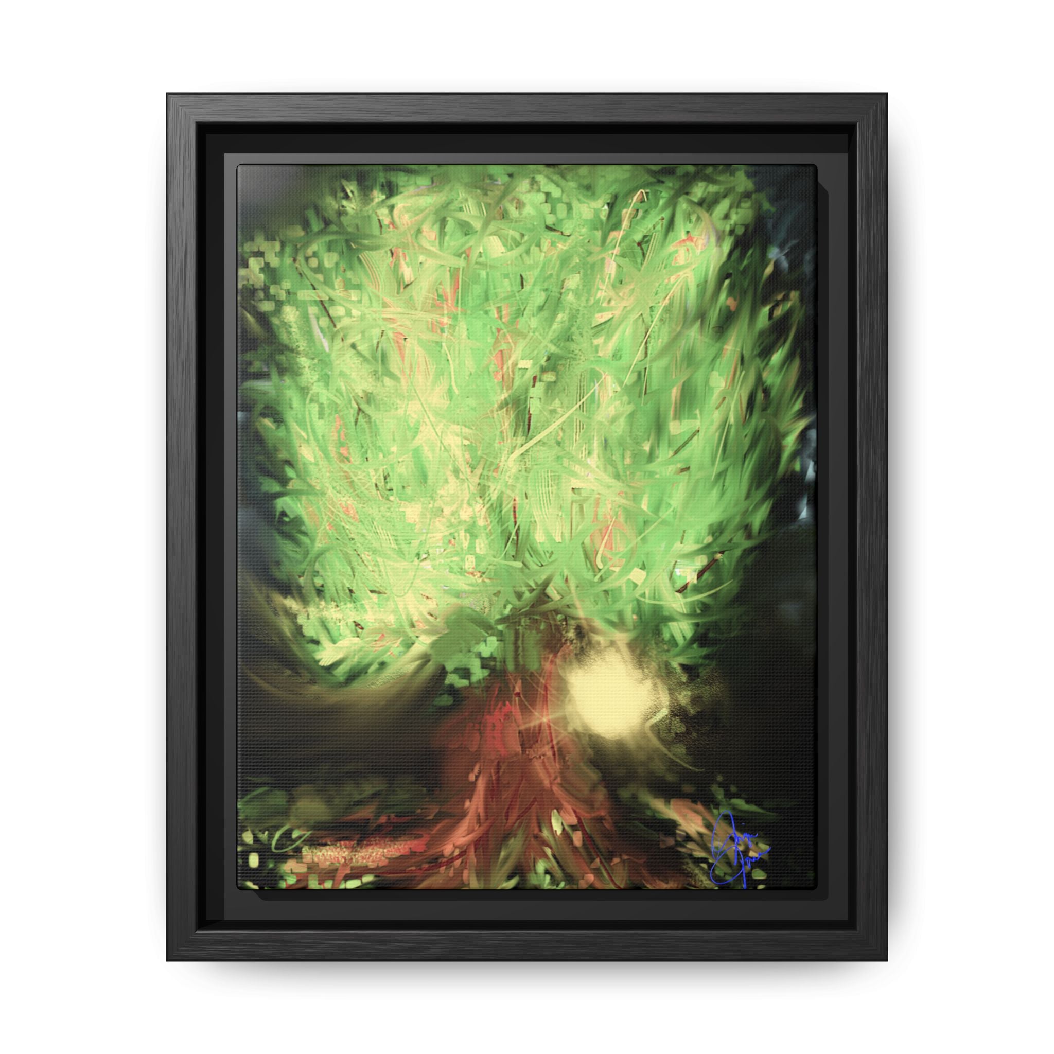 Sunset Tree Matte Canvas Framed Wall Art
