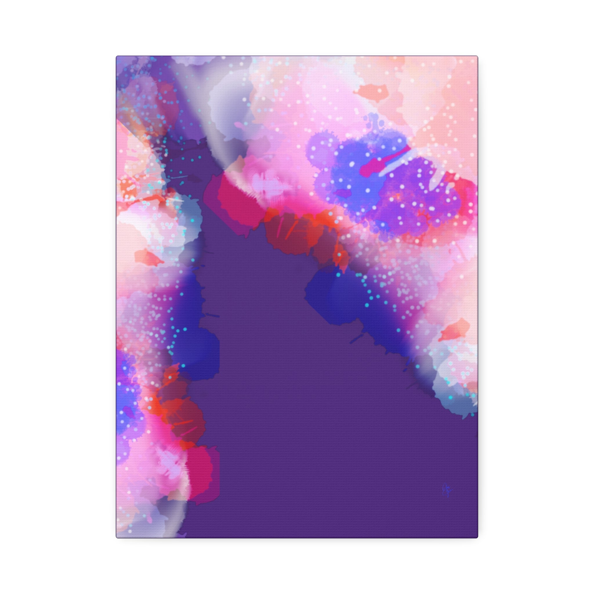 Abstract Pink Watercolor Canvas Wall Art - Stretched 1.5"