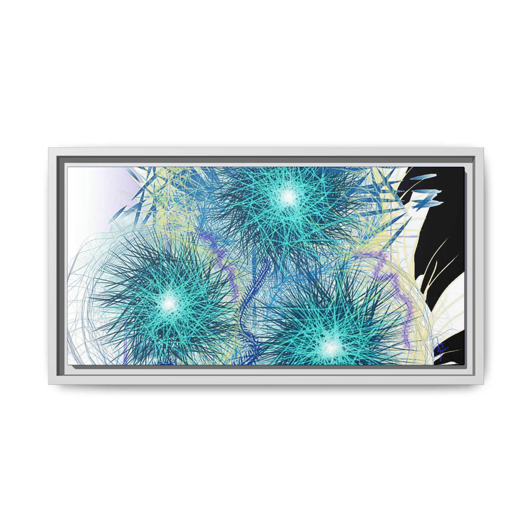 Dandelion Abstract Print Matte Canvas Framed Wall Art