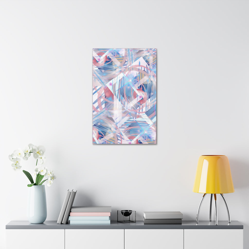 Abstract Pastel Flamingo Canvas Stretch 1.5" - Modern Tropical Wall Art