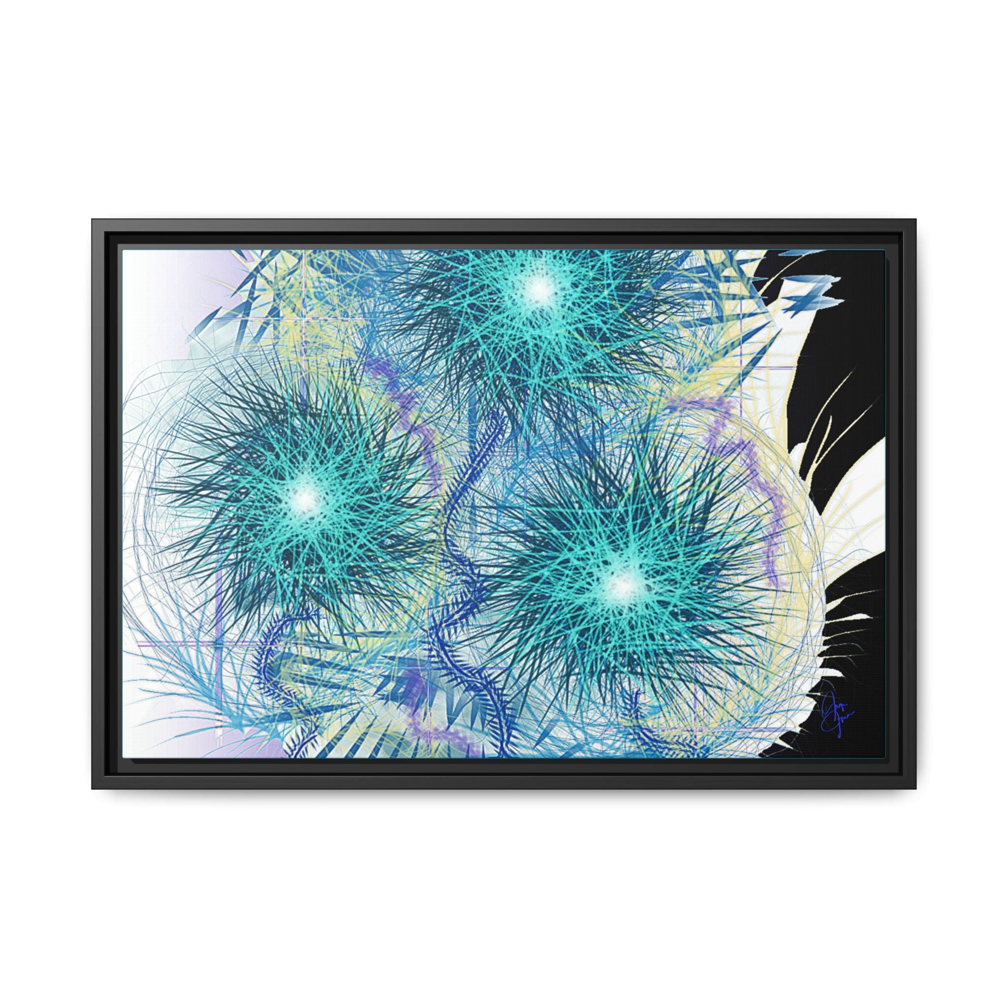 Dandelion Abstract Print Matte Canvas Framed Wall Art