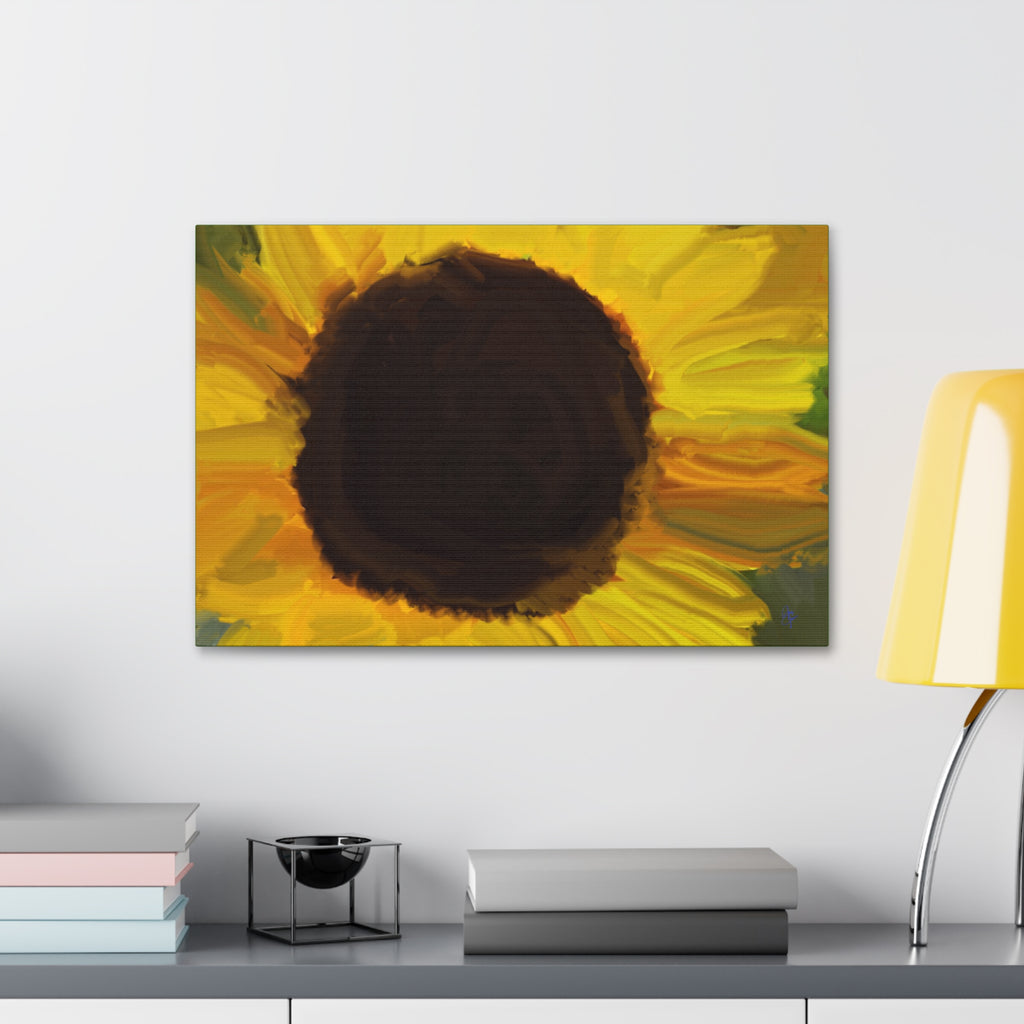 Sunflower Close-Up Canvas Stretched Wall Art