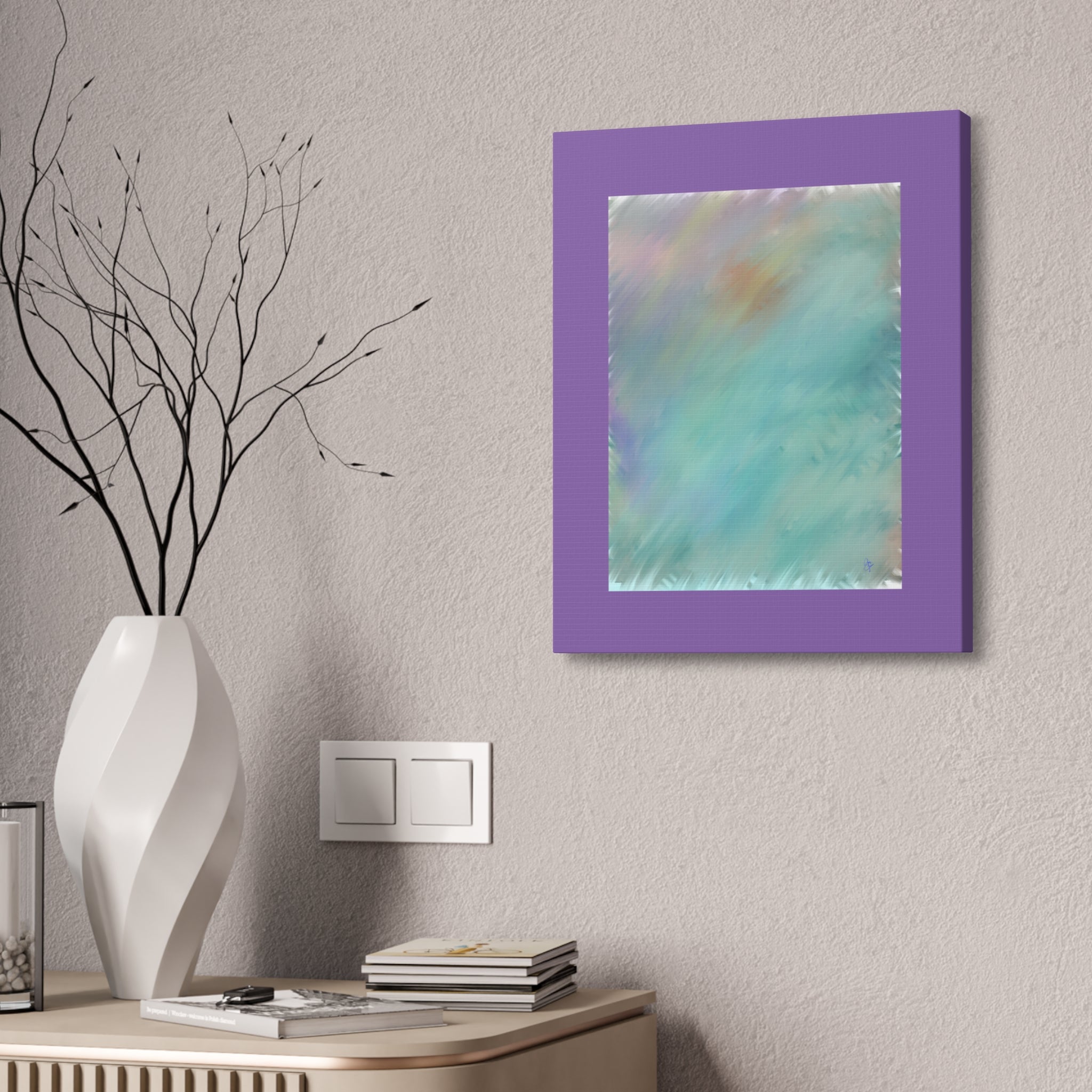 Abstract Teal Watercolor Canvas Print — Stretched 1.5" Edge