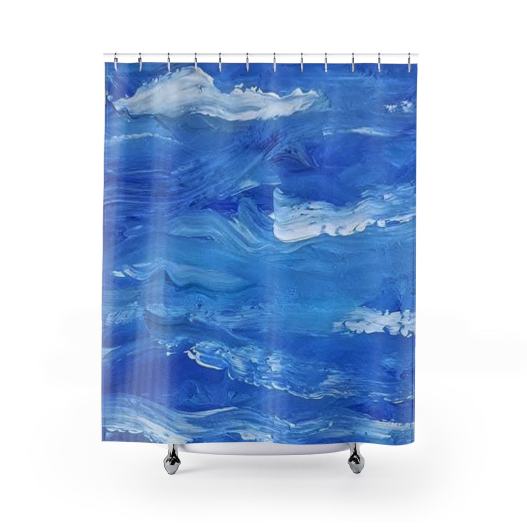 Ocean Wave Shower Curtain - Relaxing Water Design for Bathroom Decor