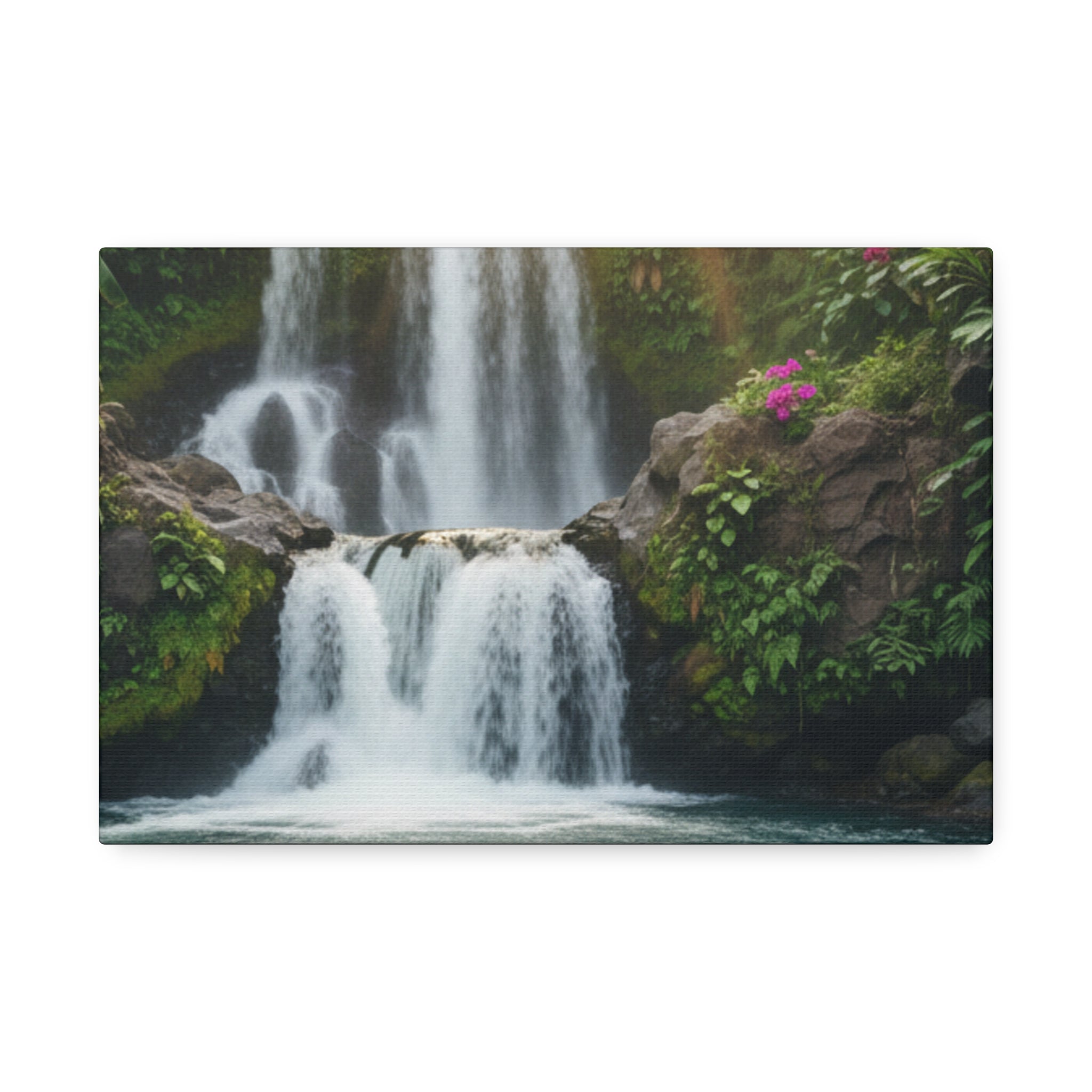 Waterfall Canvas Wall Art – Stretched 1.5" Nature Print