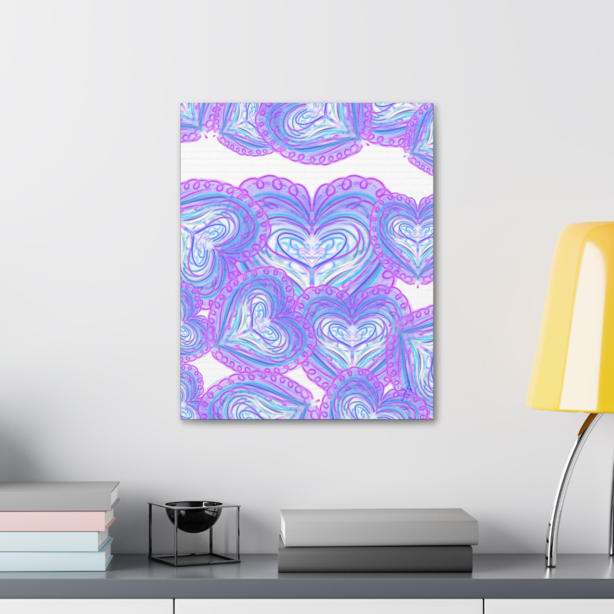 Pastel Heart Swirl Canvas Print — Stretched 1.5"
