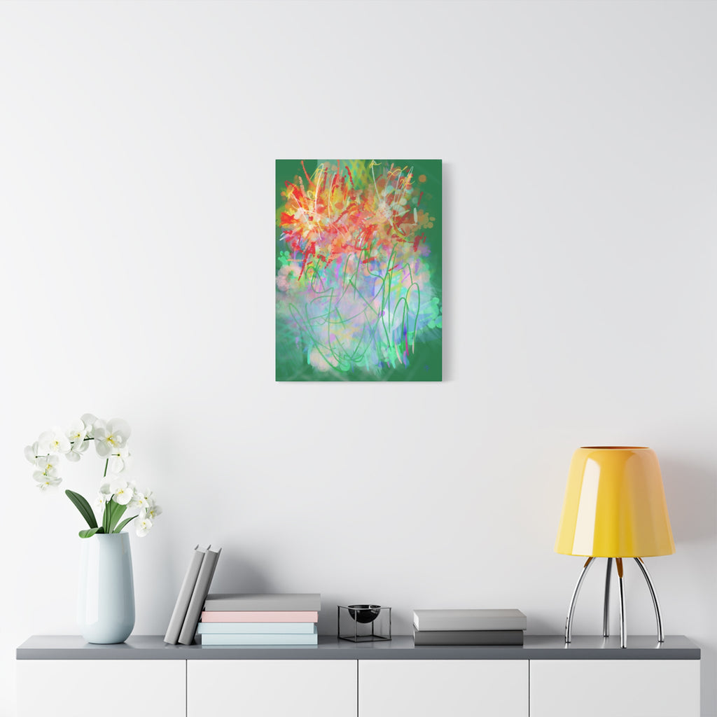 Abstract Floral Canvas Print — Colorful Spring Garden Matte Wall Art (Stretched 1.25")