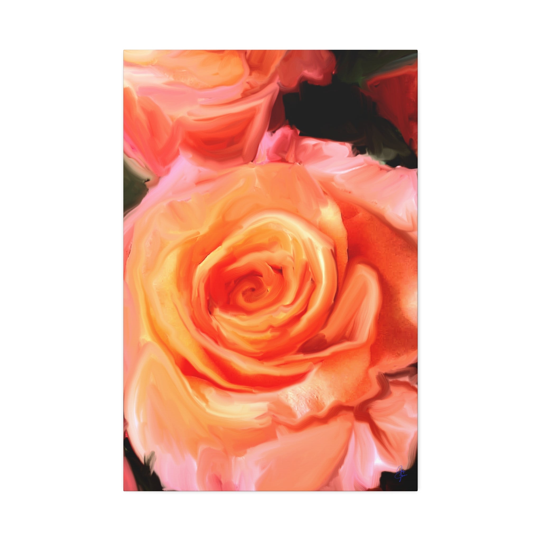 Orange Rose Canvas Print — Stretched 1.5" Wall Art