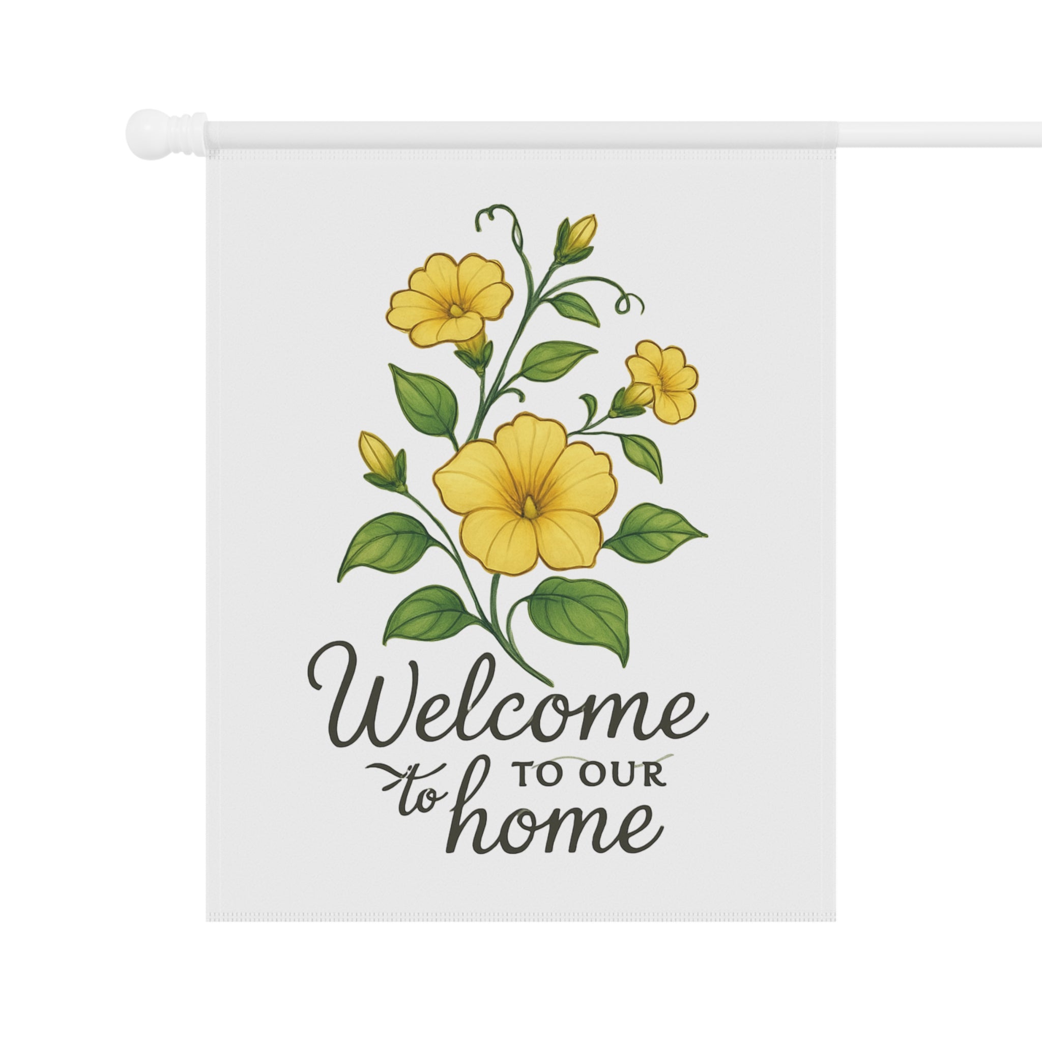Welcome to Our Home Yellow Floral Garden Flag