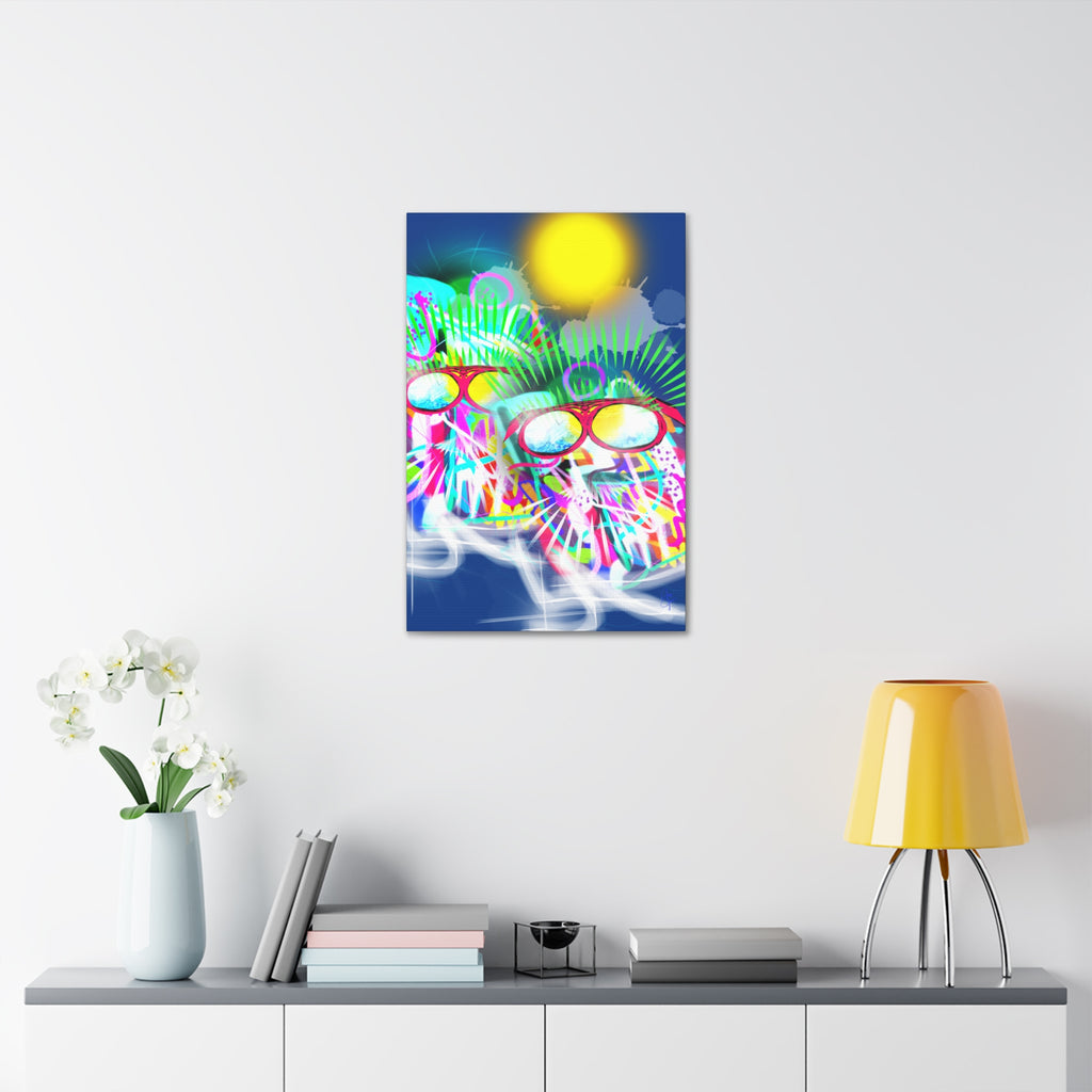 Neon Graffiti Beach Bumbs Canvas