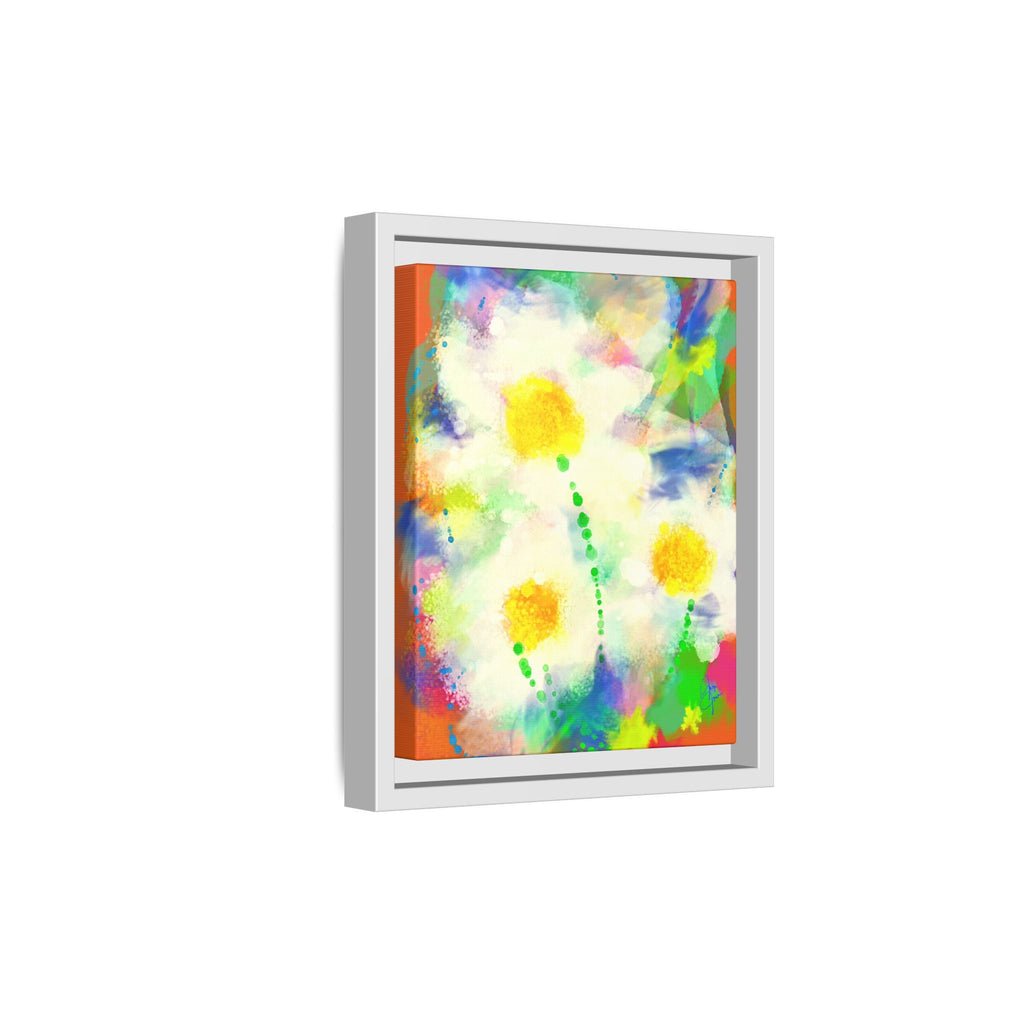 Framed Matte Canvas - Watercolor Yellow Floral Abstract Wall Art