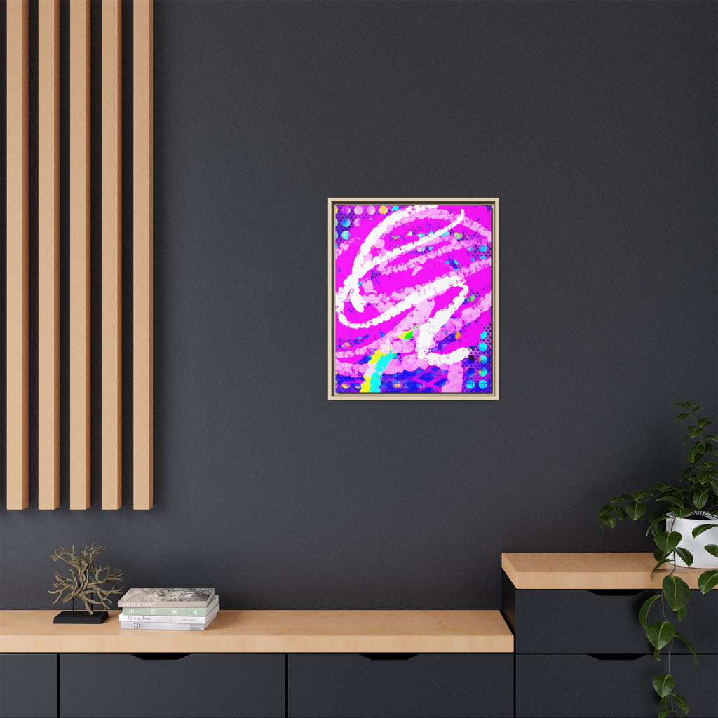 Abstract Neon Pop Art Matte Canvas — Framed Multi‑Color Wall Art