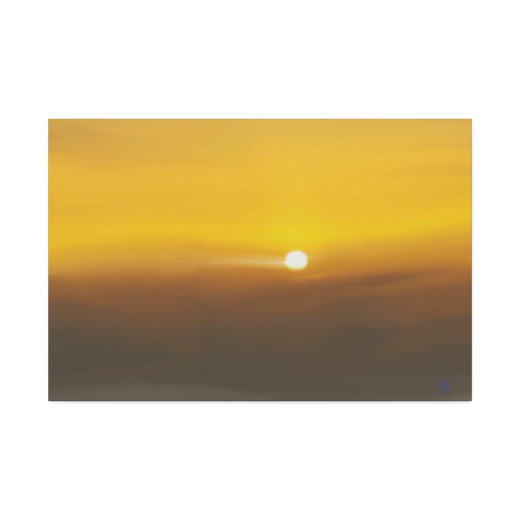 Golden Sunrise Canvas Wall Art — Tranquil Sunrise Stretched Canvas