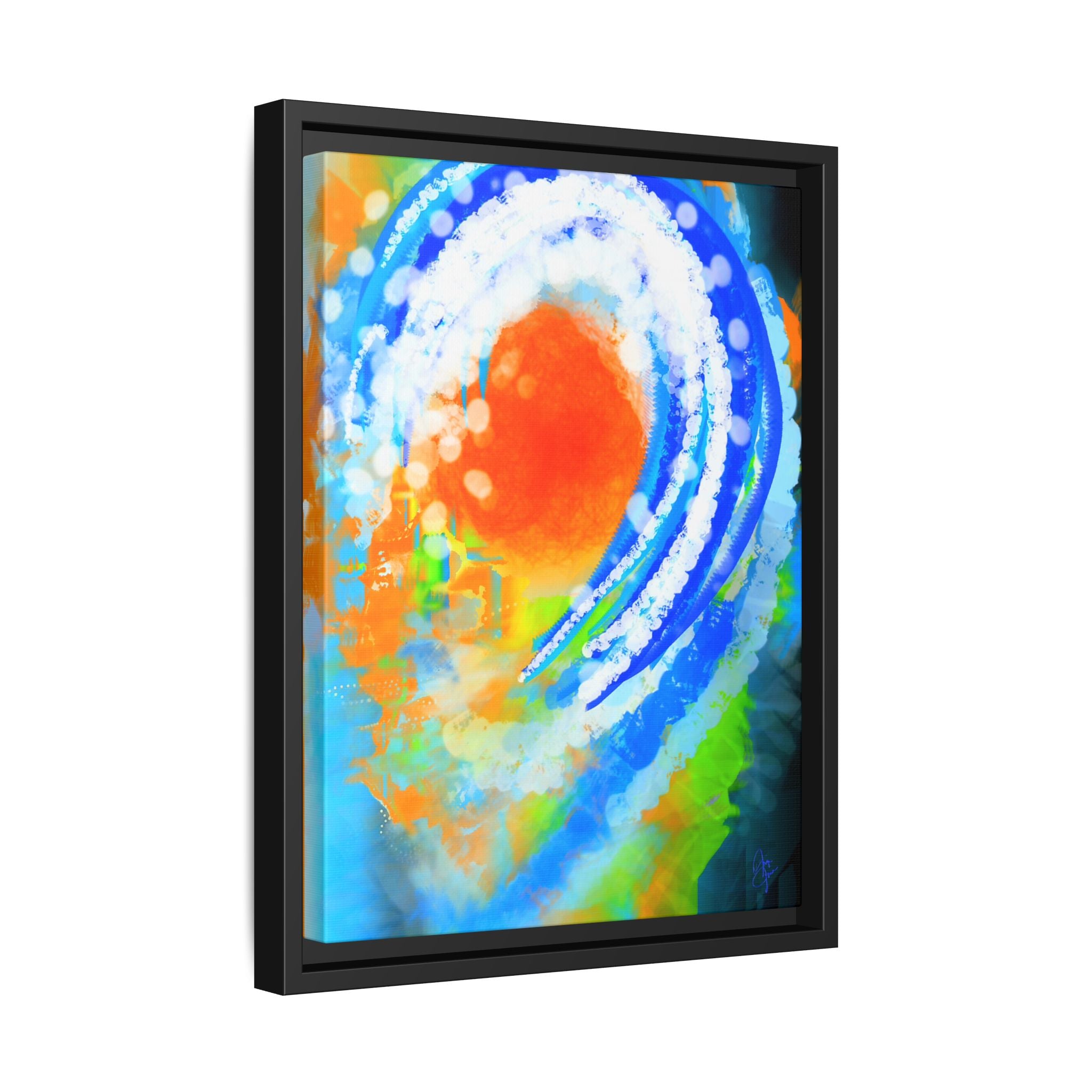 Abstract Ocean Wave Matte Canvas Print — Framed Multi‑Color Wall Art