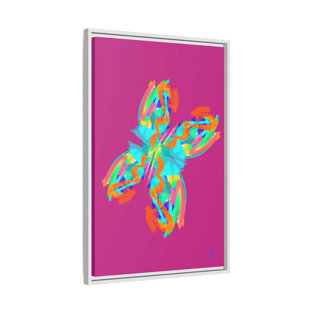 Framed Matte Canvas — Neon Abstract Butterfly Wall Art