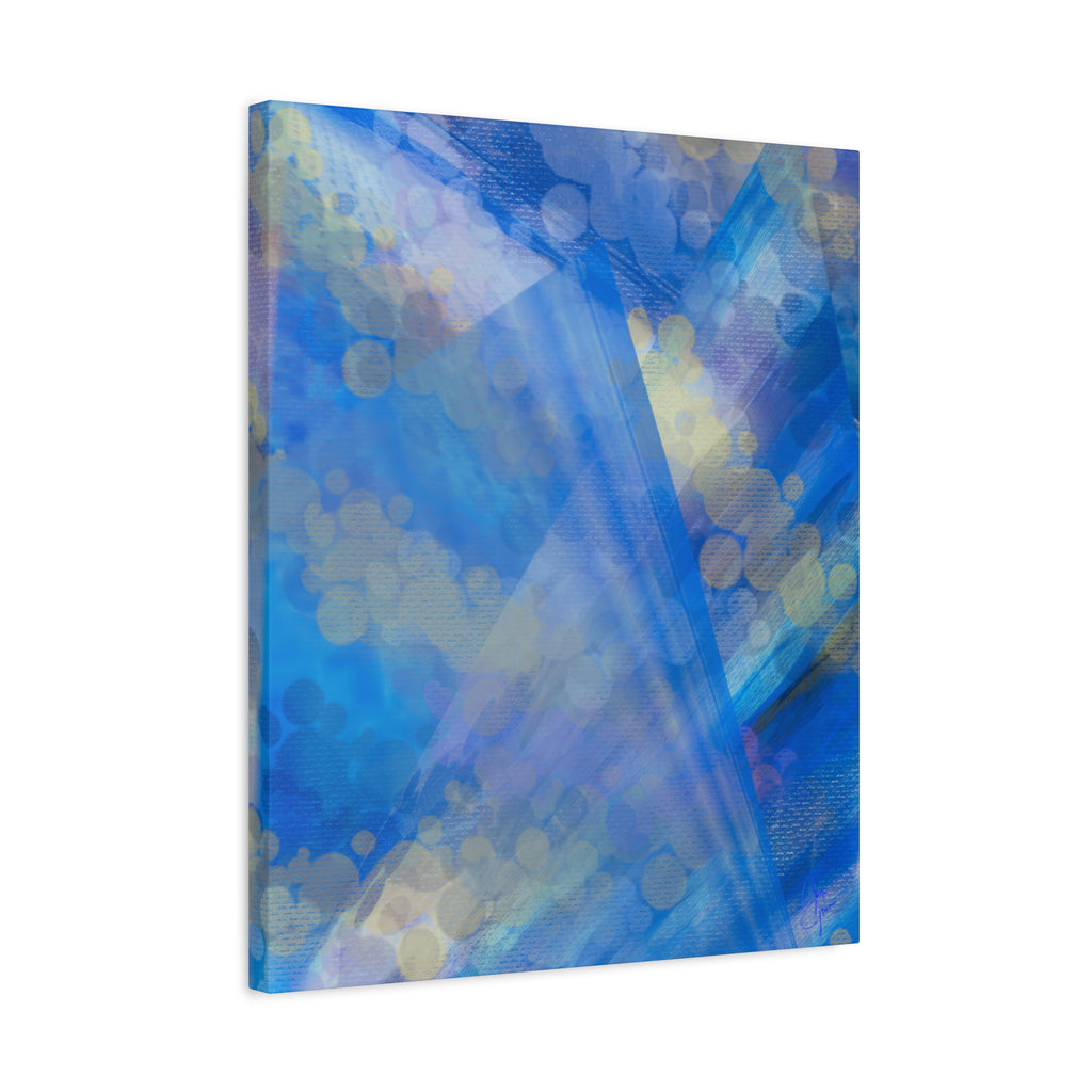 Abstract Blue Bokeh Matte Canvas Wall Art