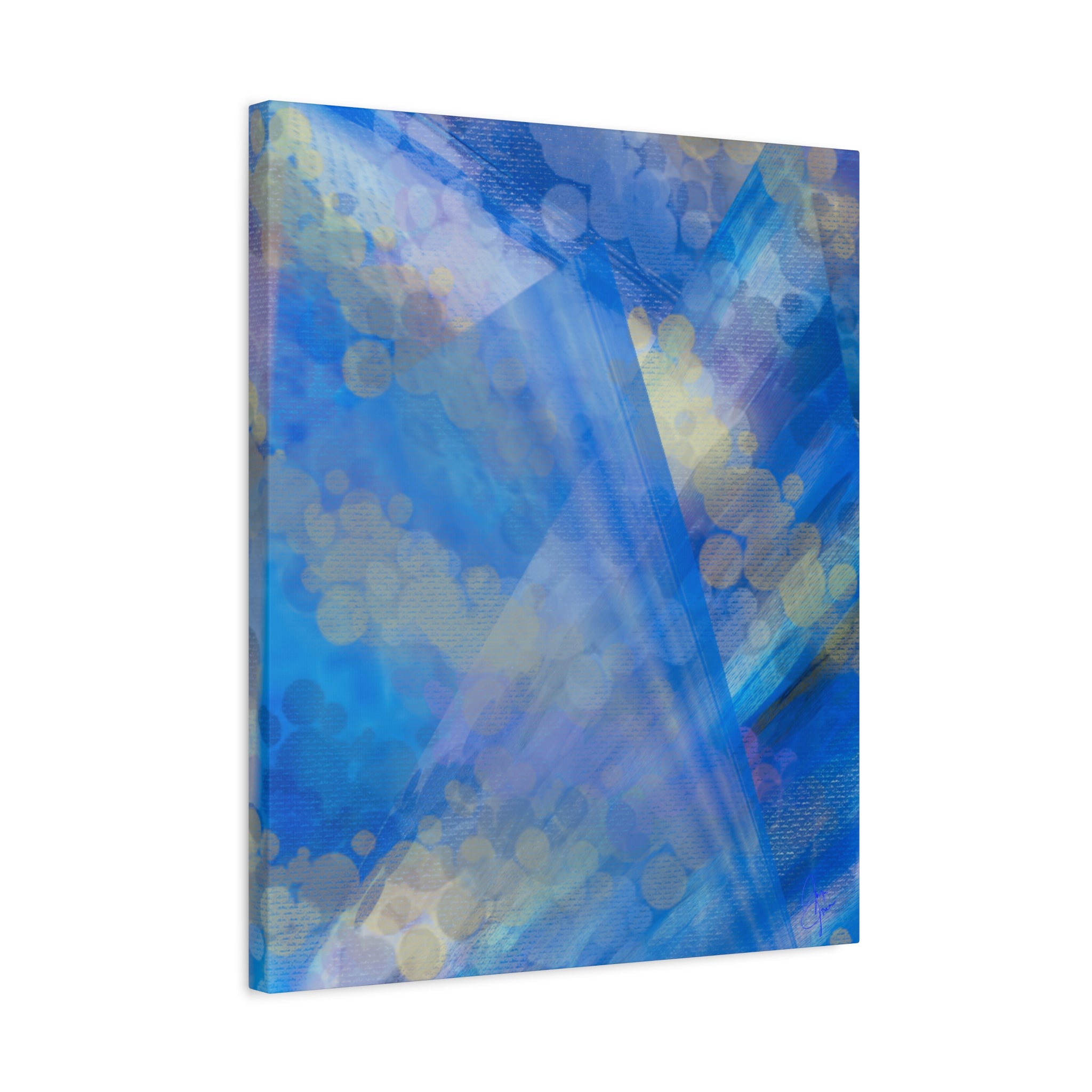 Abstract Blue Bokeh Matte Canvas Wall Art