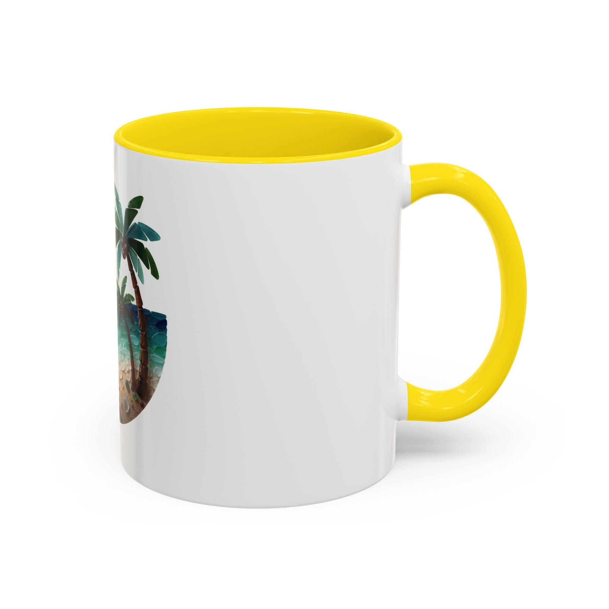 Sunset Beach Coffee Mug — Tropical Palm Ocean Sunrise Accent Mug (11/15oz)