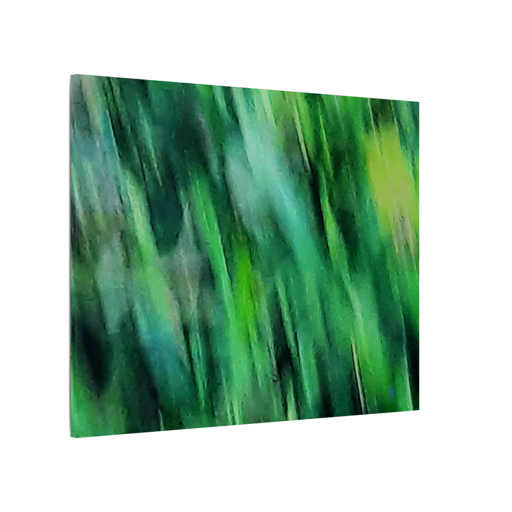 Green Abstract Blur Canvas Wall Art — Vibrant Nature-Inspired Matte Print