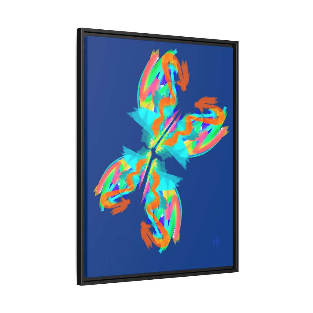 Framed Matte Canvas — Neon Abstract Butterfly Wall Art