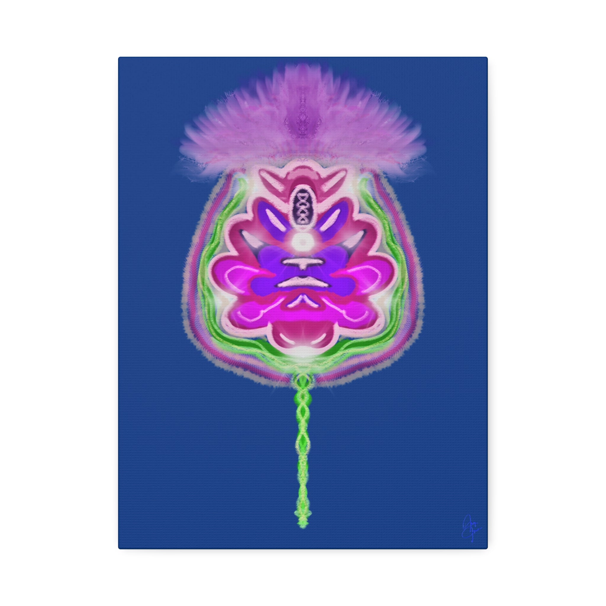 Abstract Purple Floral Canvas Wall Art — Stretched 1.5"