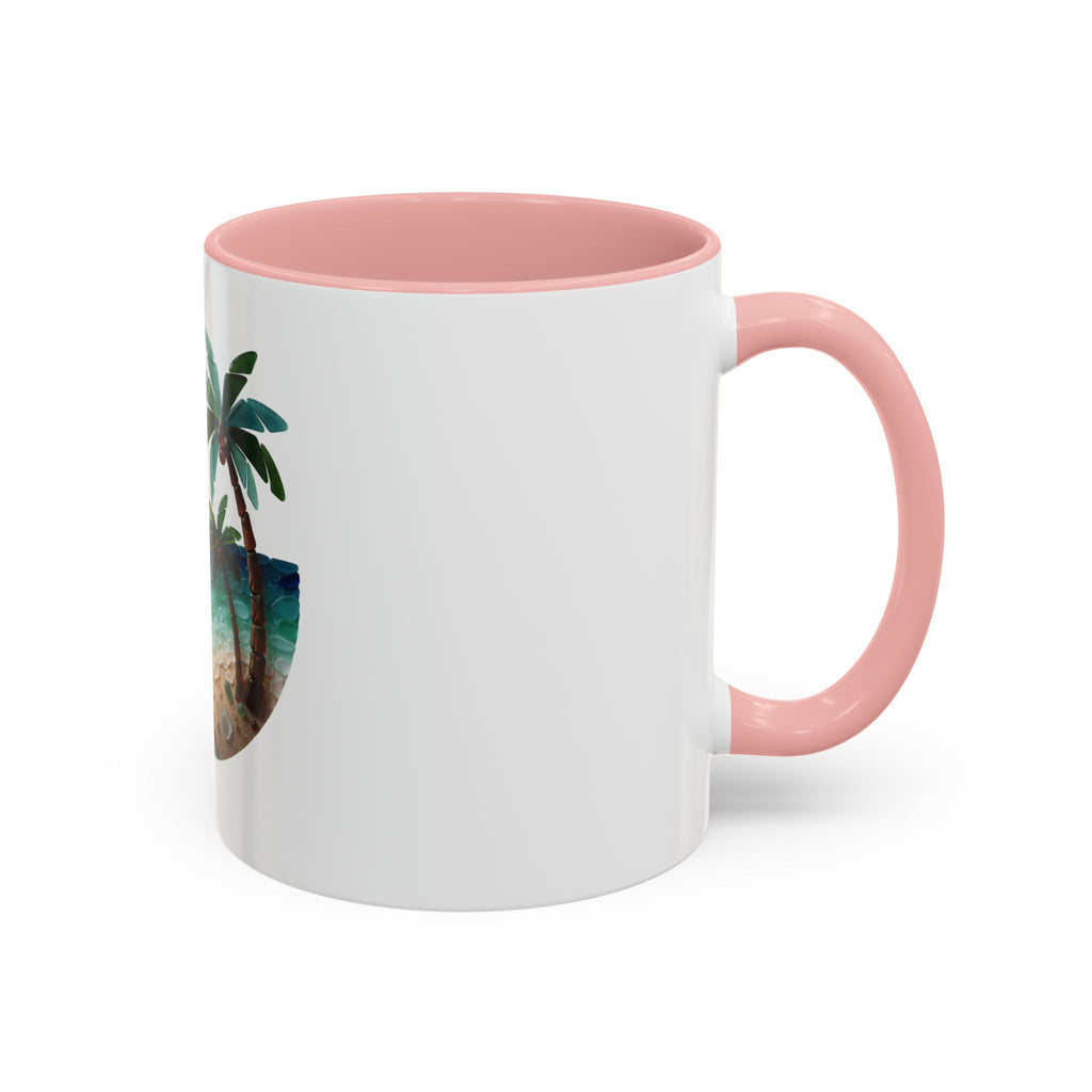 Sunset Beach Coffee Mug — Tropical Palm Ocean Sunrise Accent Mug (11/15oz)