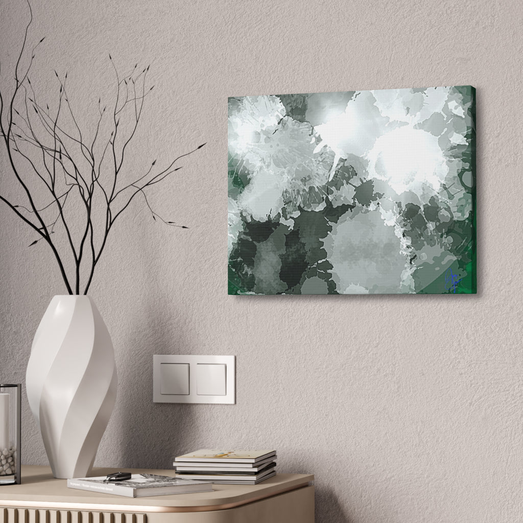 Abstract Gray Ink Splash Canvas