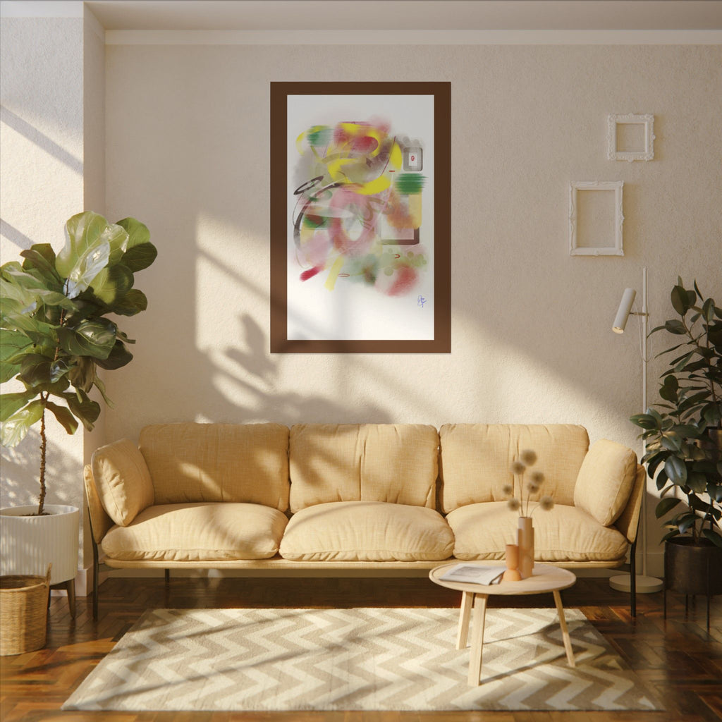 Abstract Color Burst Matte Canvas Wall Art — Green-Edged Stretched Print