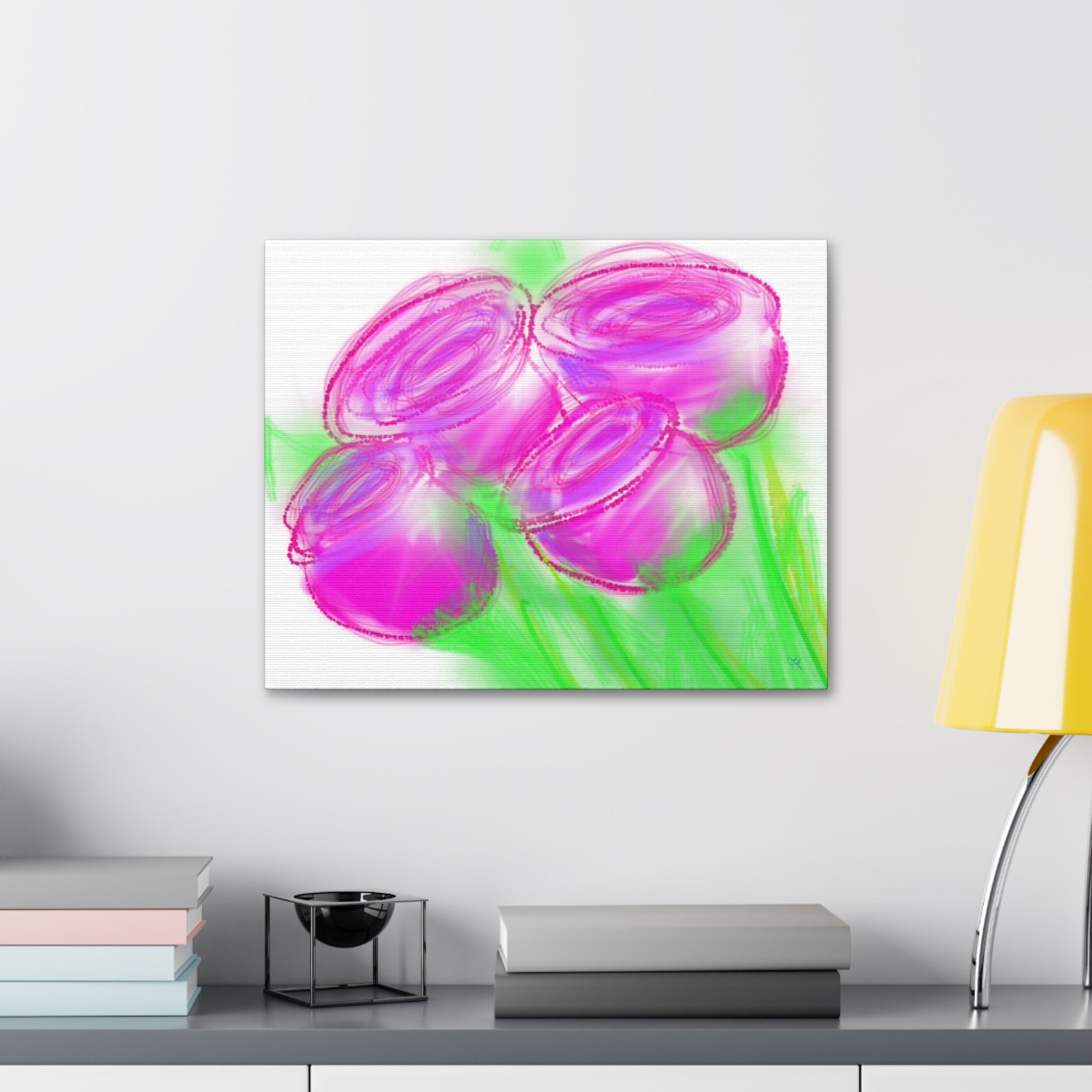 Pink Bloom Abstract Canvas